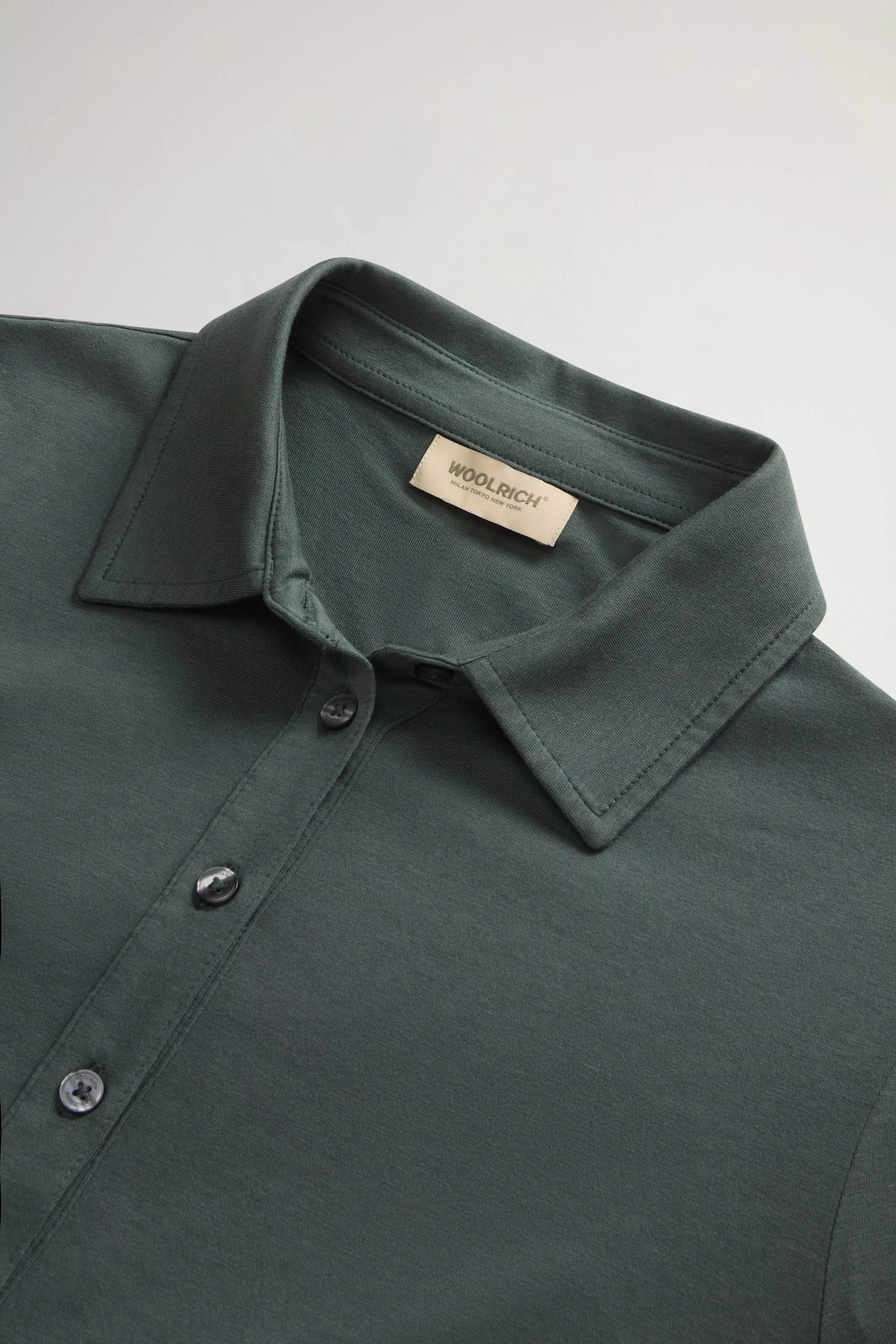 Maglia Polo Lusso in Miscela di Cotone e Modal - Forest Veil