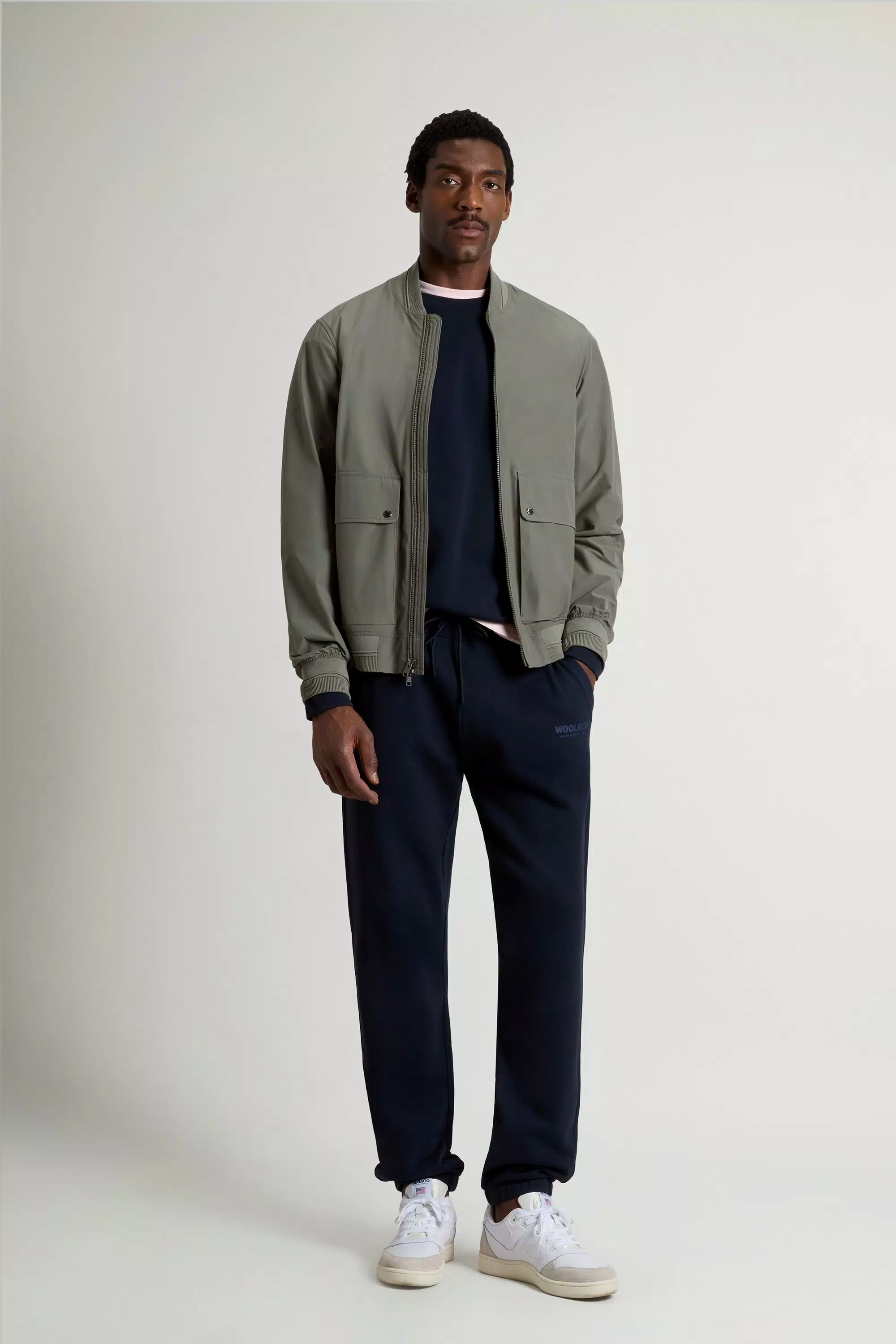Giacca Bomber Wesley in Tessuto Urban Touch - Olive Fumo
