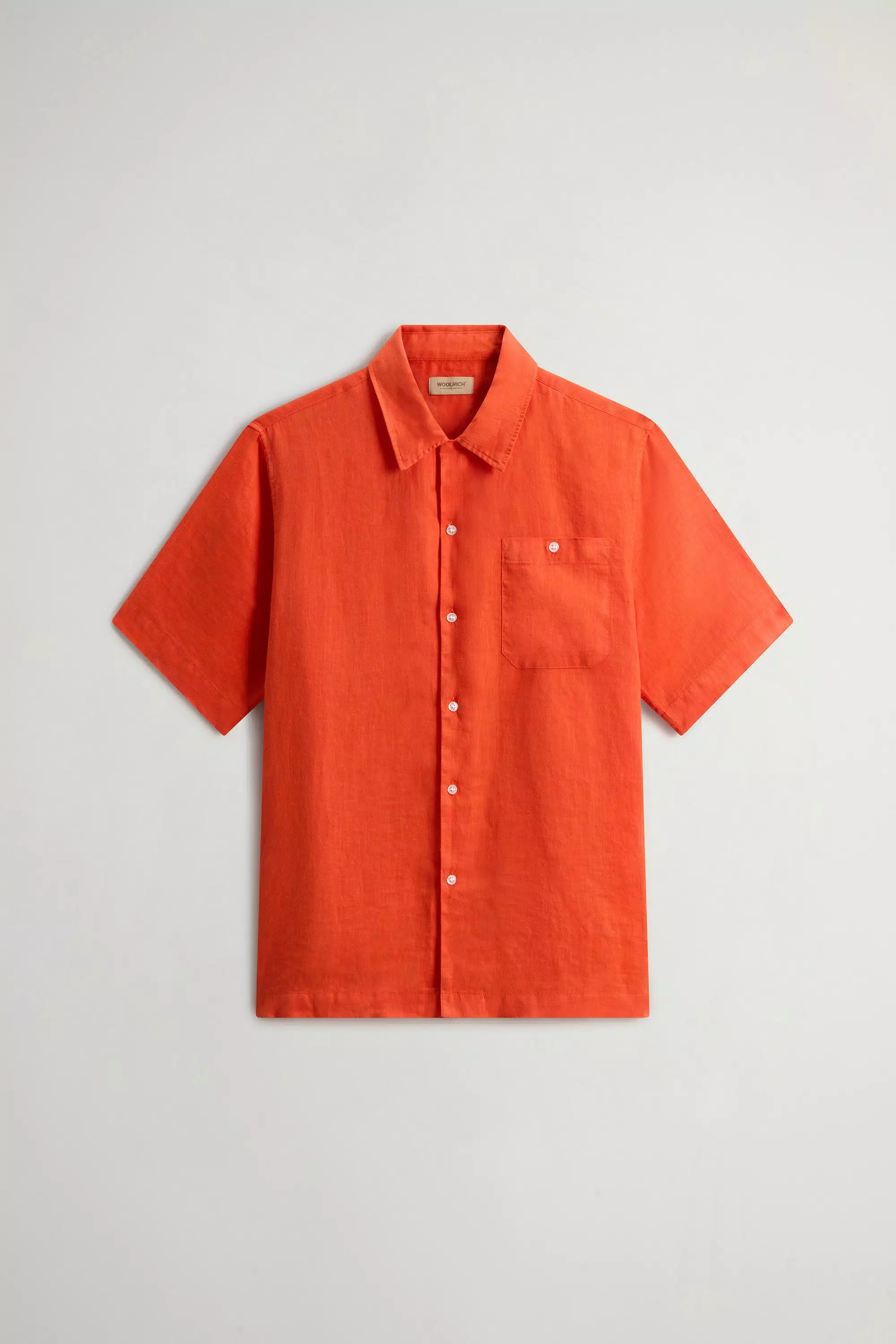 Camicia a maniche corte tinteggiata in lino puro - Zucca Passata