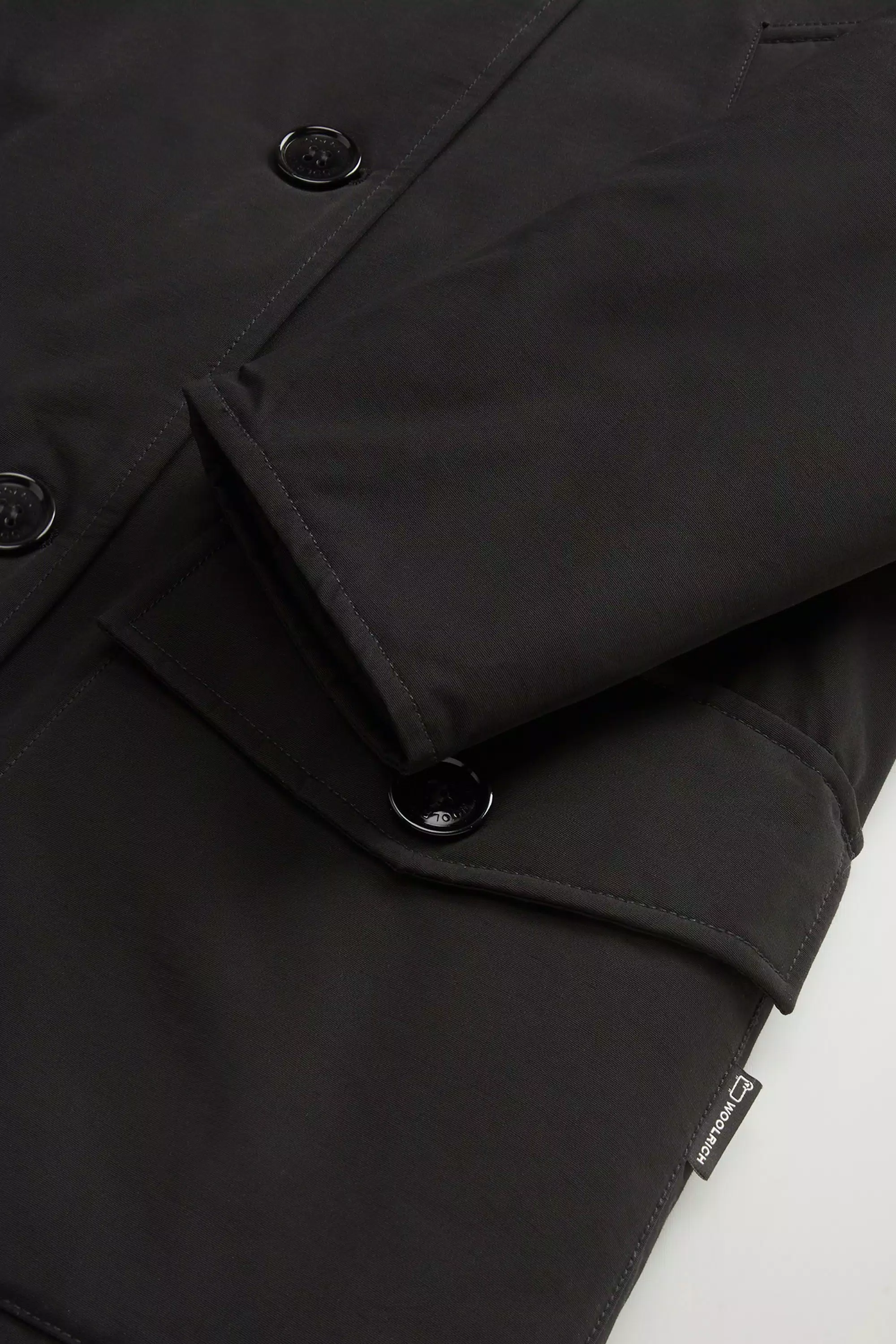 Parka Artica in Tessuto Ramar con Quattro Tasche e Pelliccia Rimovibile - Nero