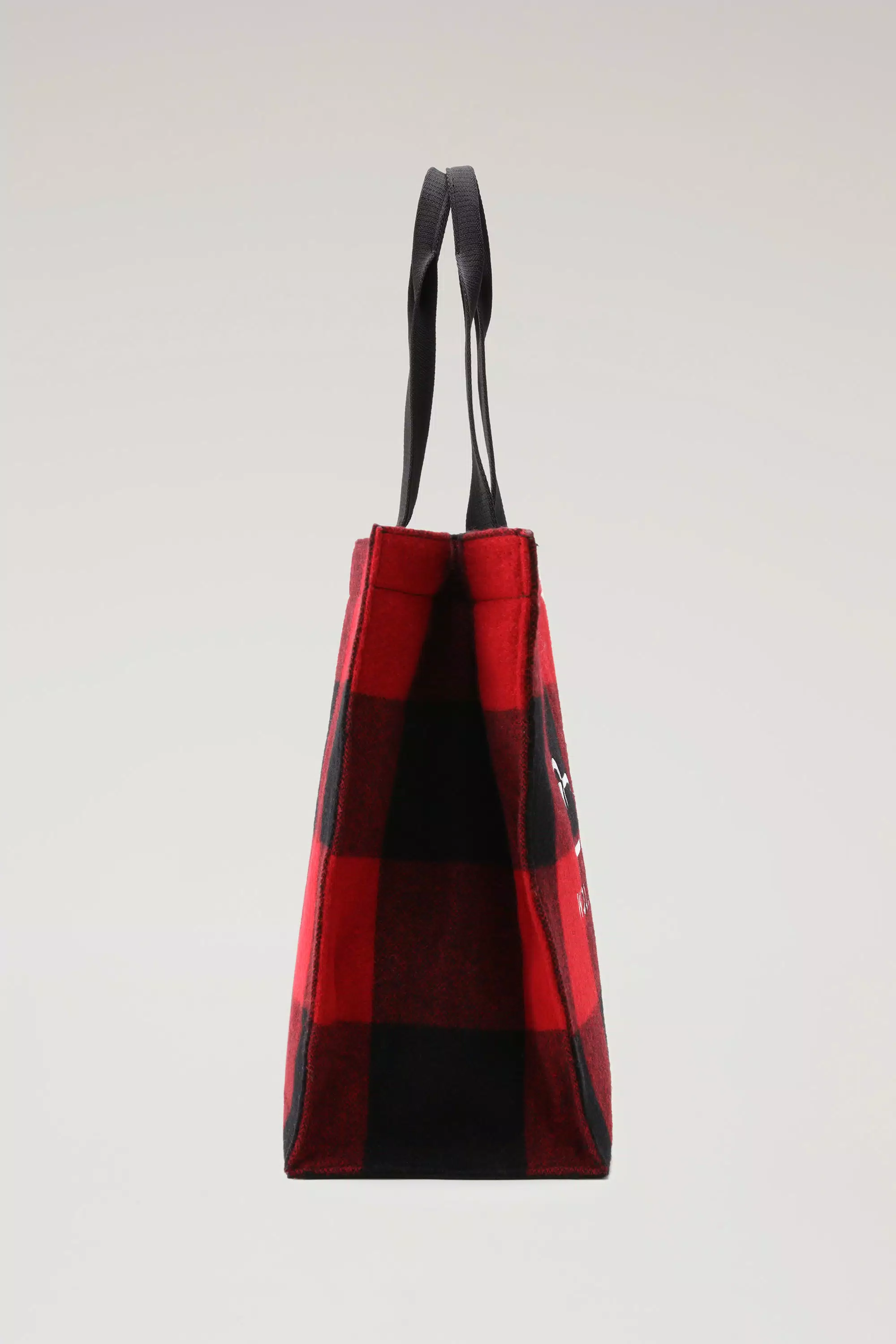 Borsa a Tracolla in Lana Americana a Quadretti Buffalo - Rosso Buffalo