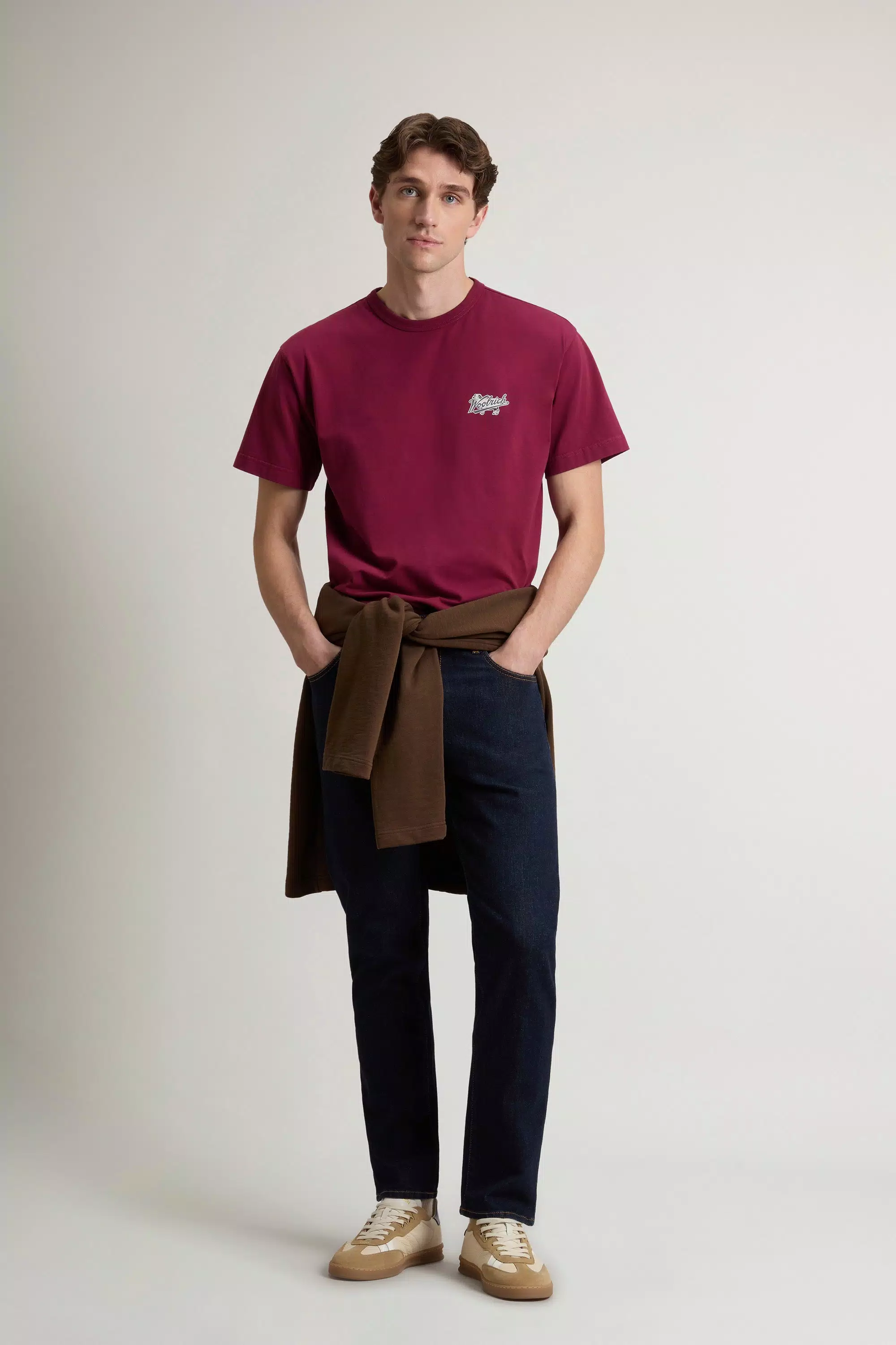 T-Shirt in Cotone Puro con Logo - Rododendro