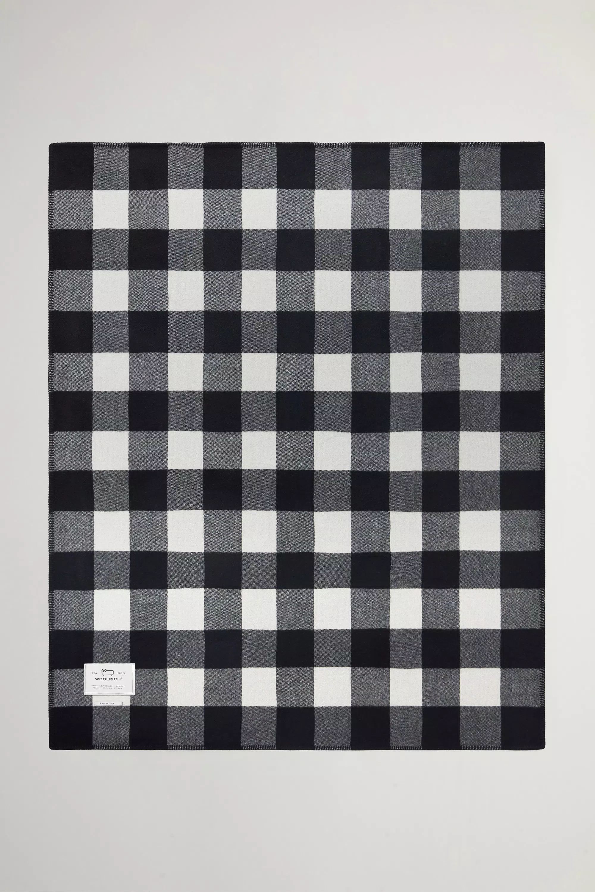 Coperta a doppio volto con motivo tartan di bufalo in lana vergine - Bianco bufalo