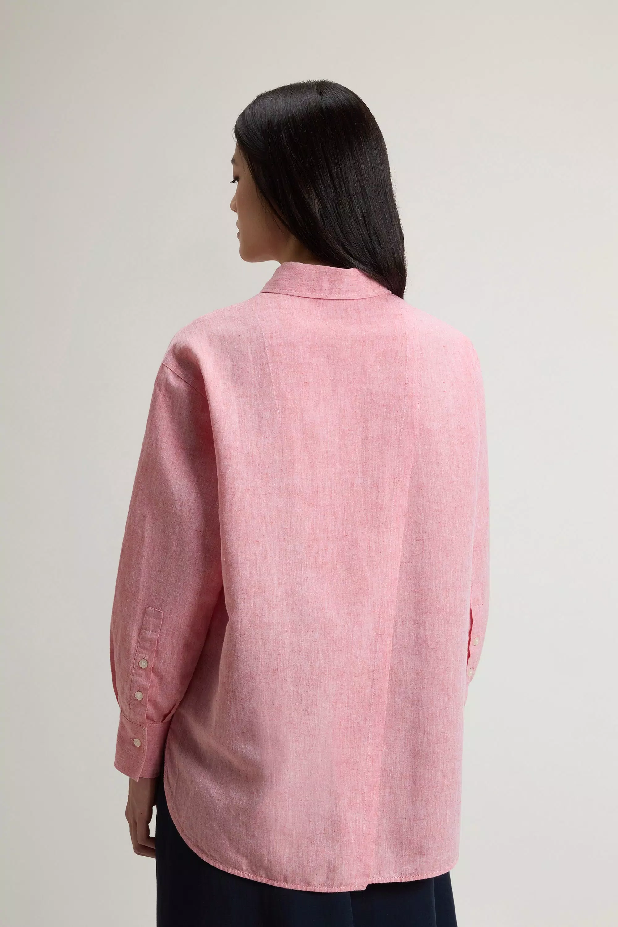 Camicia Boyfriend in Cotone e Lino - Oxford Paprika