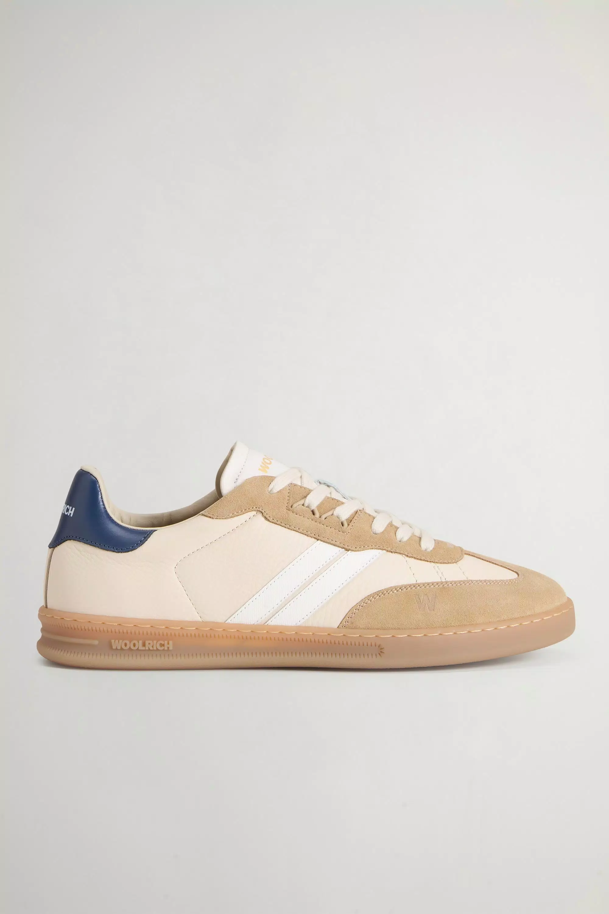 Scarpe da tennis Doubleu in pelle con dettagli in camoscio - Beige Panna