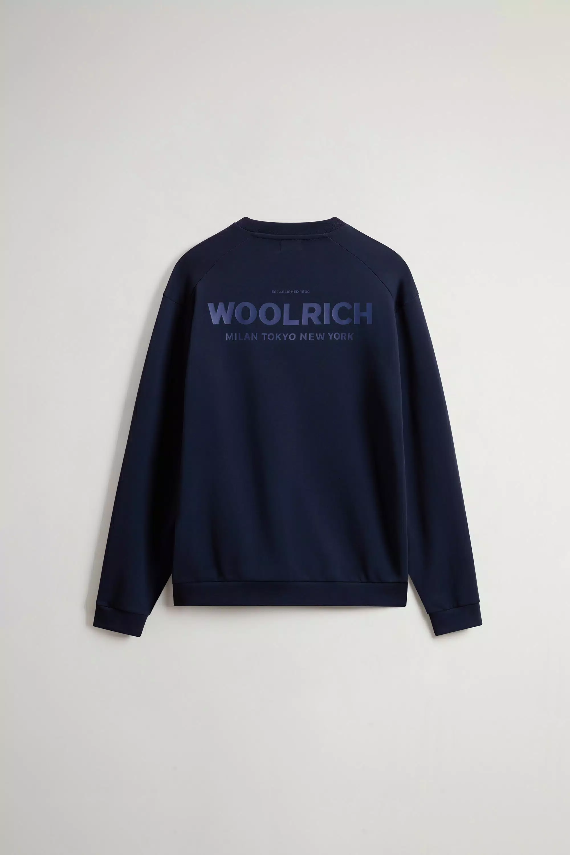 Felpa girocollo in cotone puro con logo macro sul retro - Melton Blue