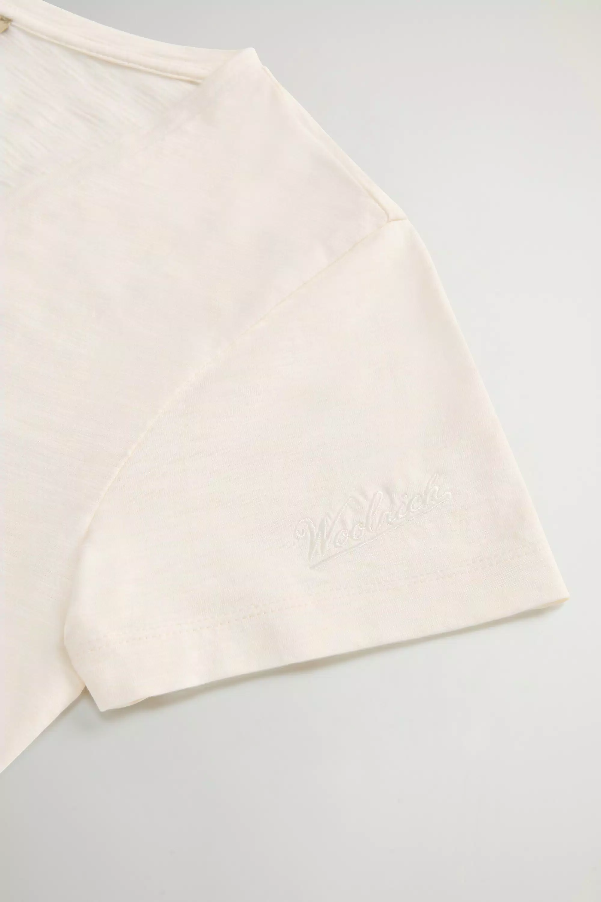 T-Shirt in Cotone Puro con Collo a V - Jet Stream