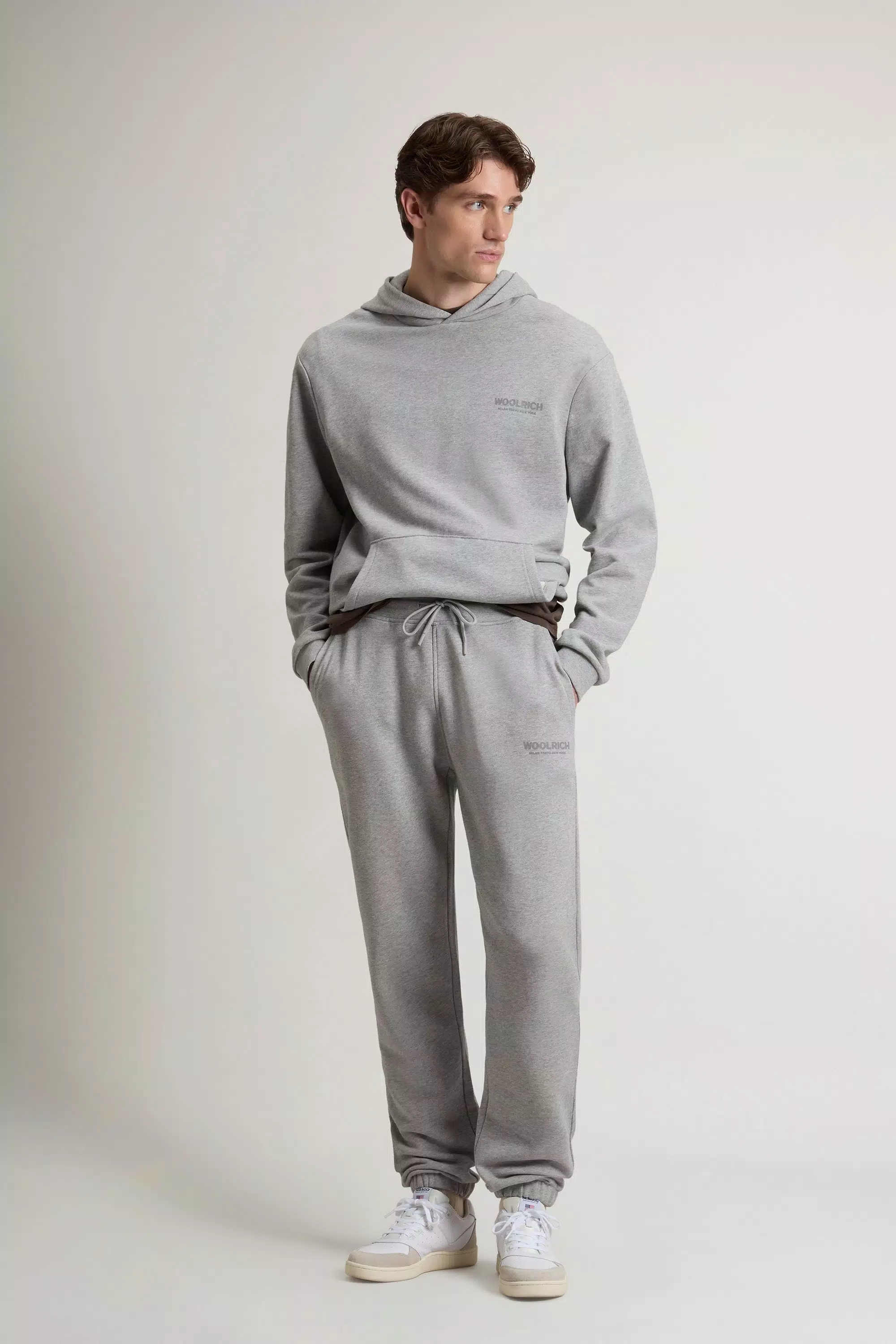 Pantaloni Sportivi in Cotone Puro - Grigio Mélange Medio