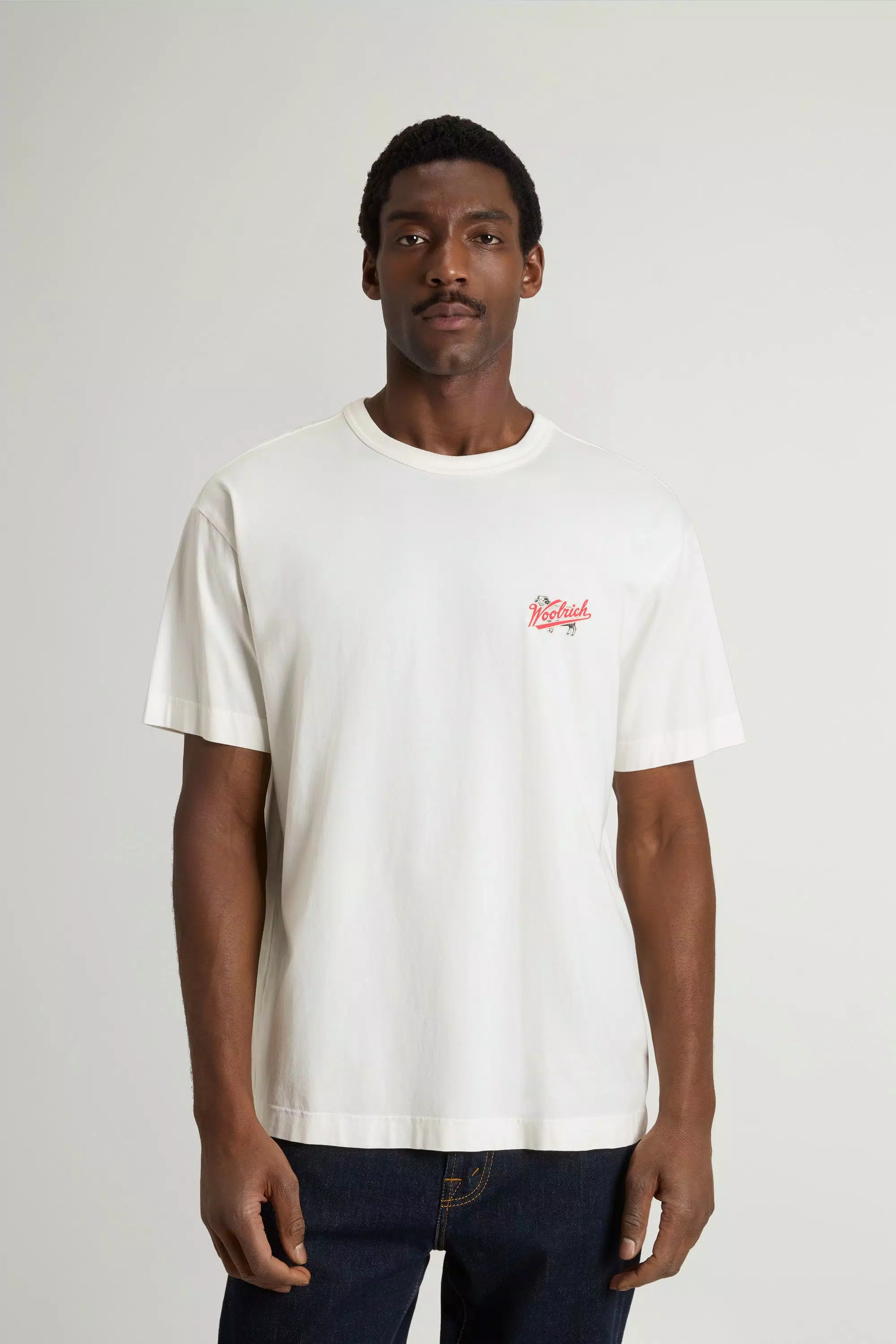 T-Shirt in Cotone Puro con Logo - Bianco Artico
