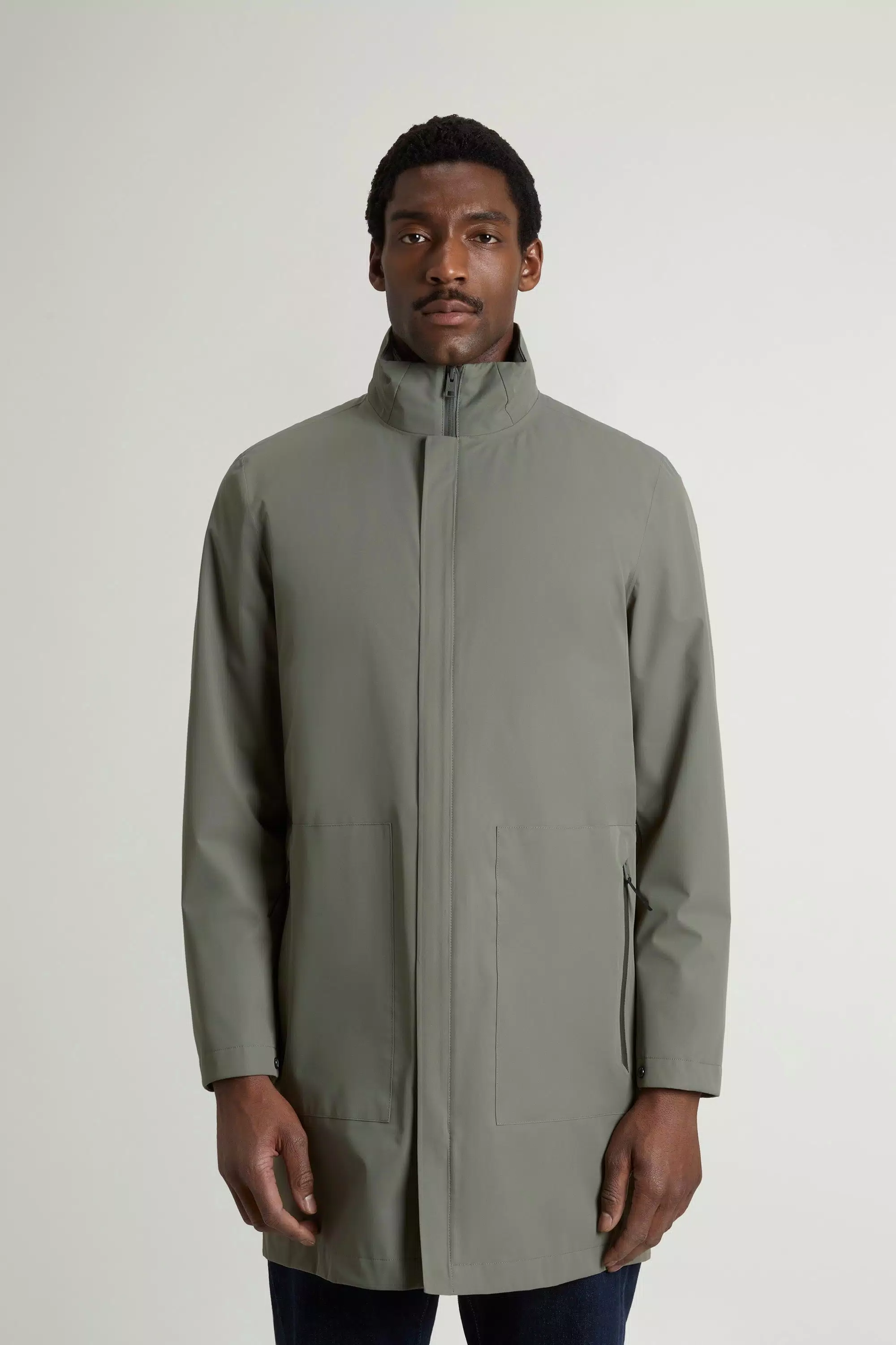 Cappotto 2-in-1 in Tessuto a Doppio Strato - Olive Fumo