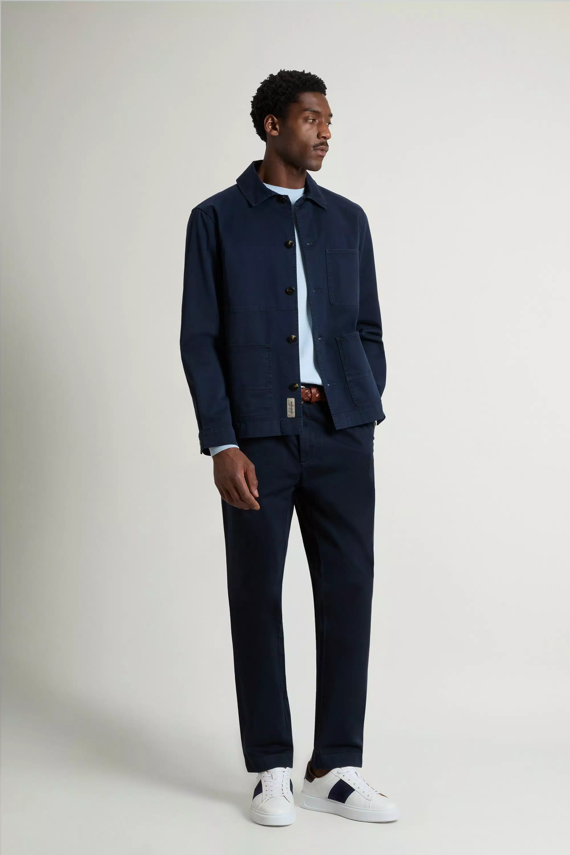 Giacca da Lavoro Tinta in Cotone Twill - Blu Melton