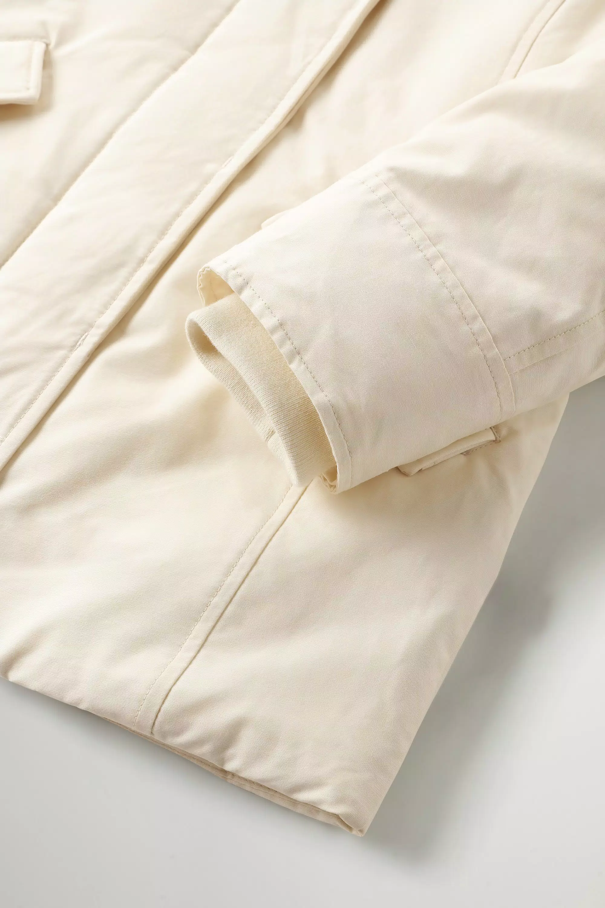 Parka da ragazza con bordo in pelliccia staccabile - Crema Latte