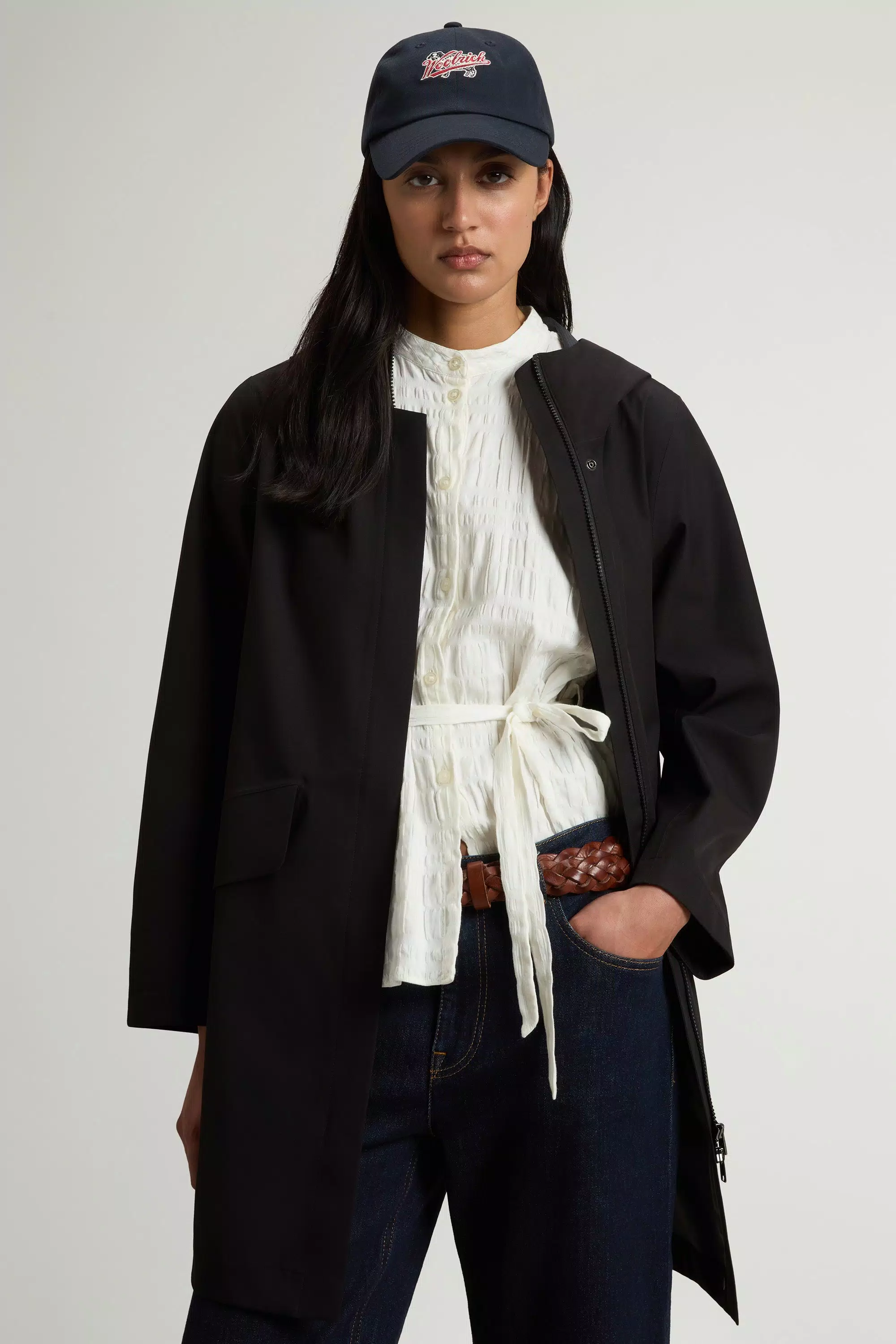 Parka Impermeabile in Tessuto Leggero Stretch - Nero