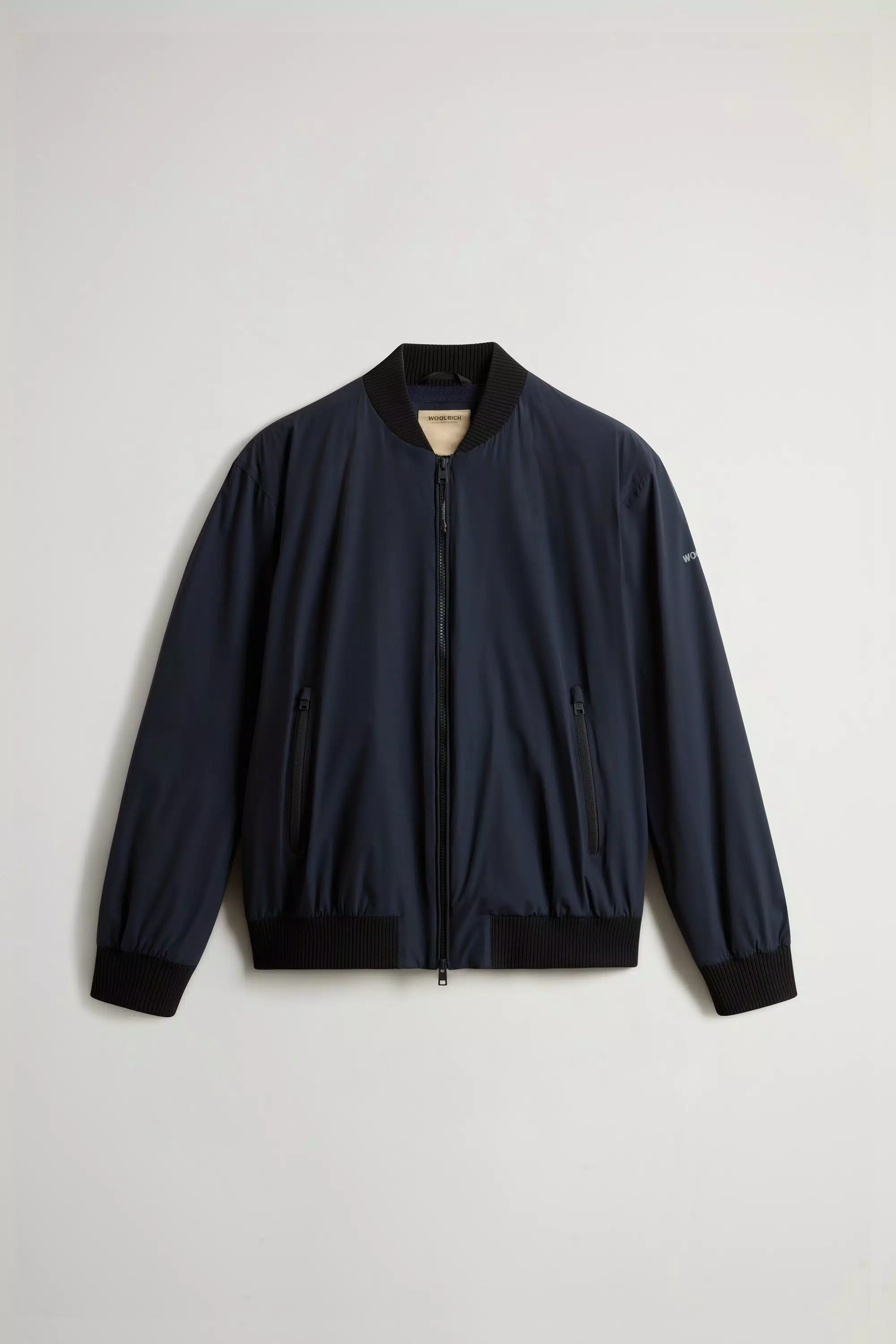 Giacca Bomber in Nylon Elasticizzato con Finitura Opaca - Melton Blu