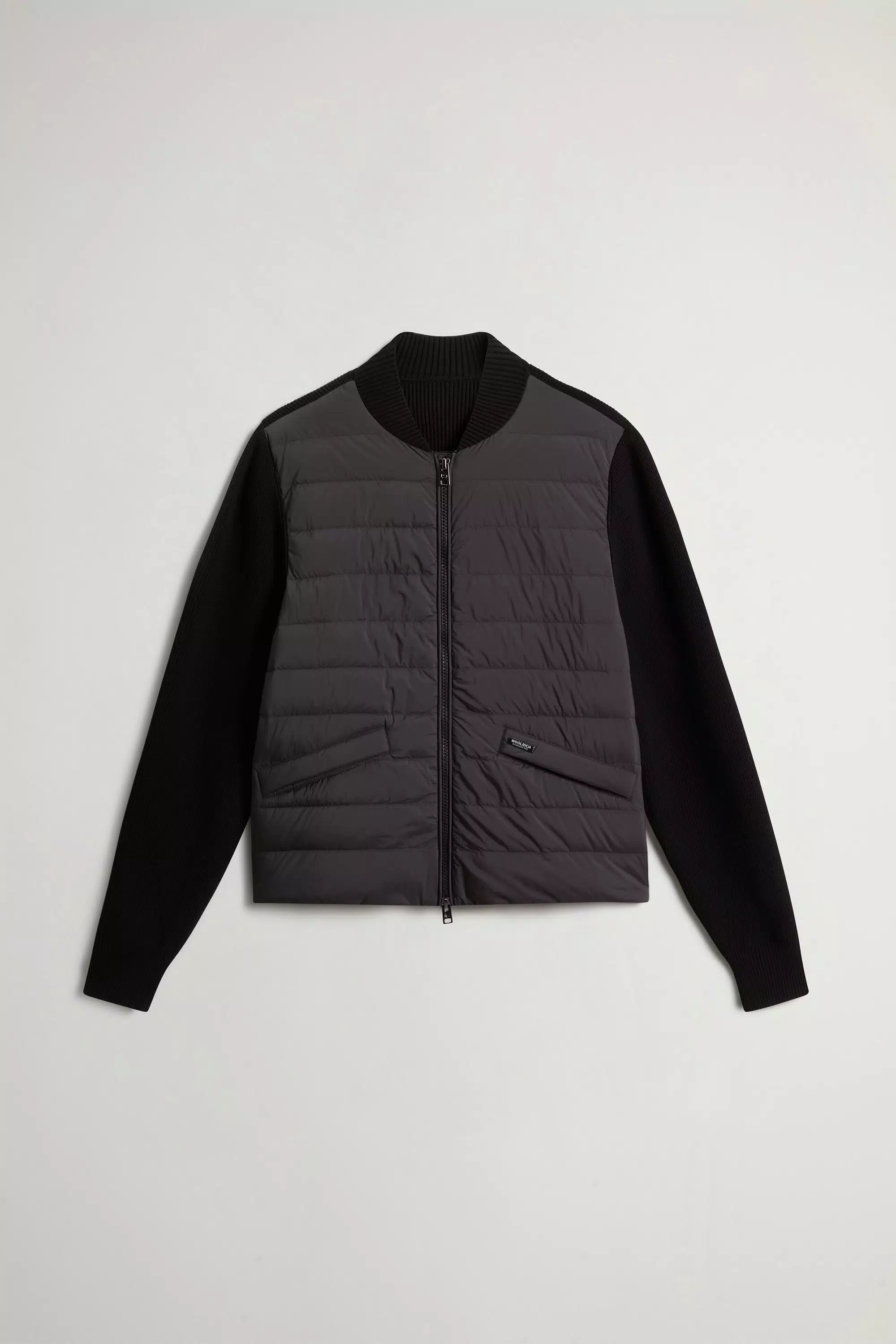 Giacca bomber ibrida in nylon - Nero sbiadito