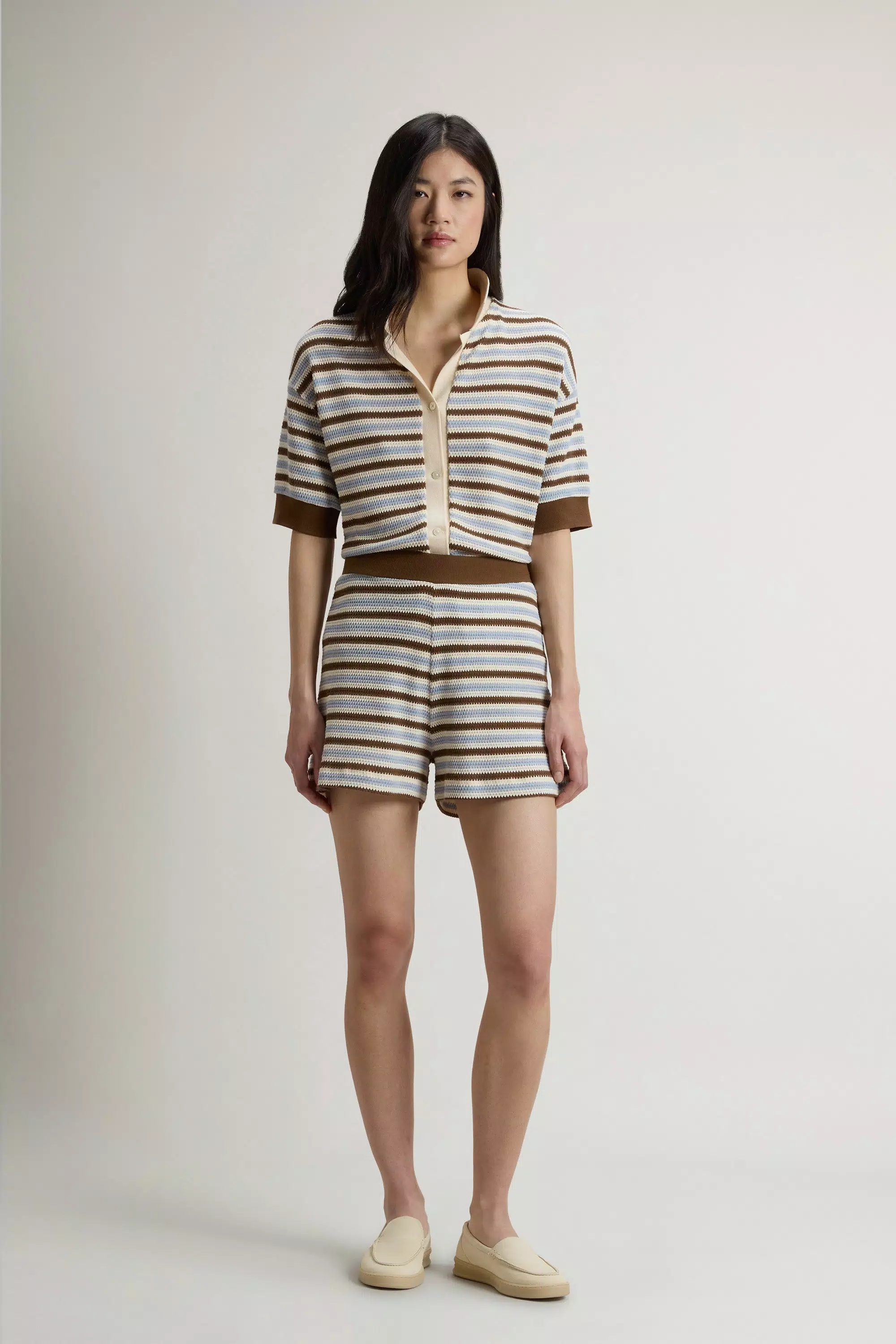 Shorts in Cotone con Fantasia a Strisce - Fantasia Acorn
