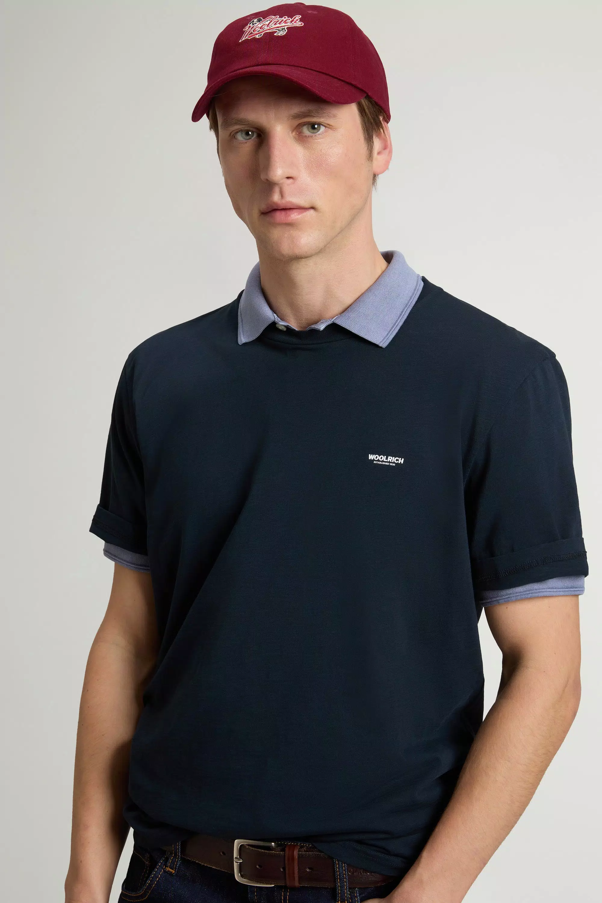 T-shirt in Cotone Puro con Effetto Slub - Melton Blu