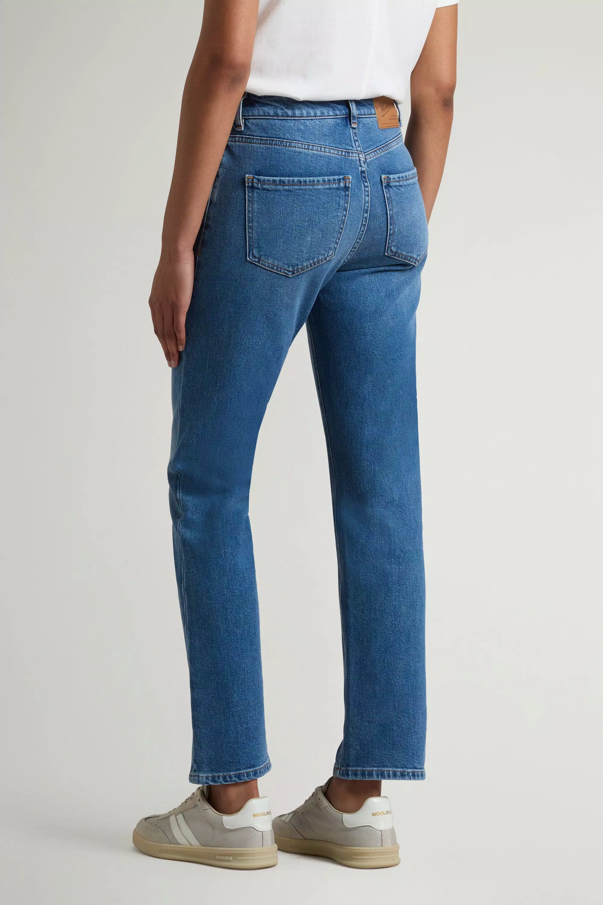 Jeans a Cinque Tasche in Denim di Cotone Elasticizzato - Lavaggio Stone