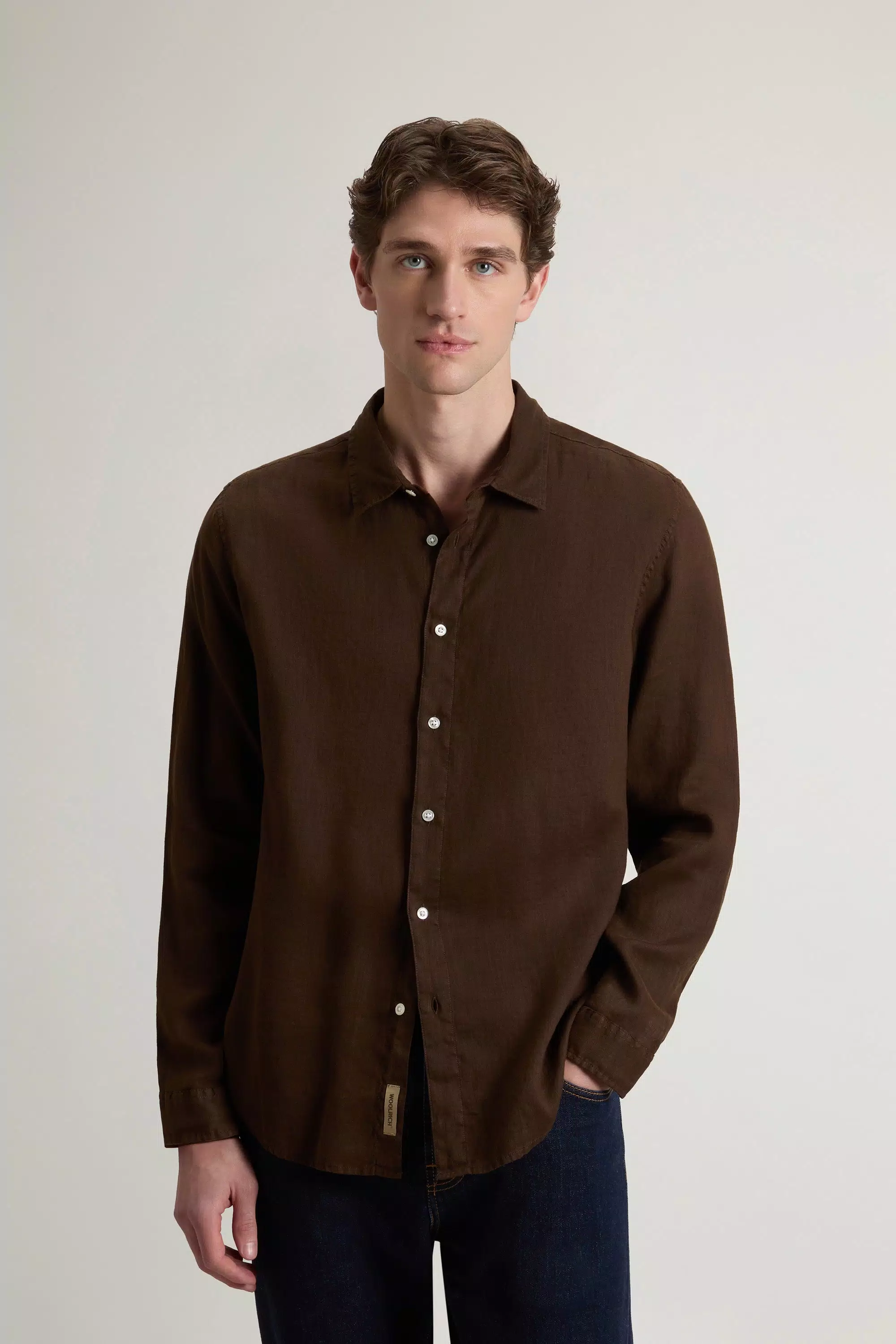 Camicia in Lino Puro Tinteggiata - Nero Grigio