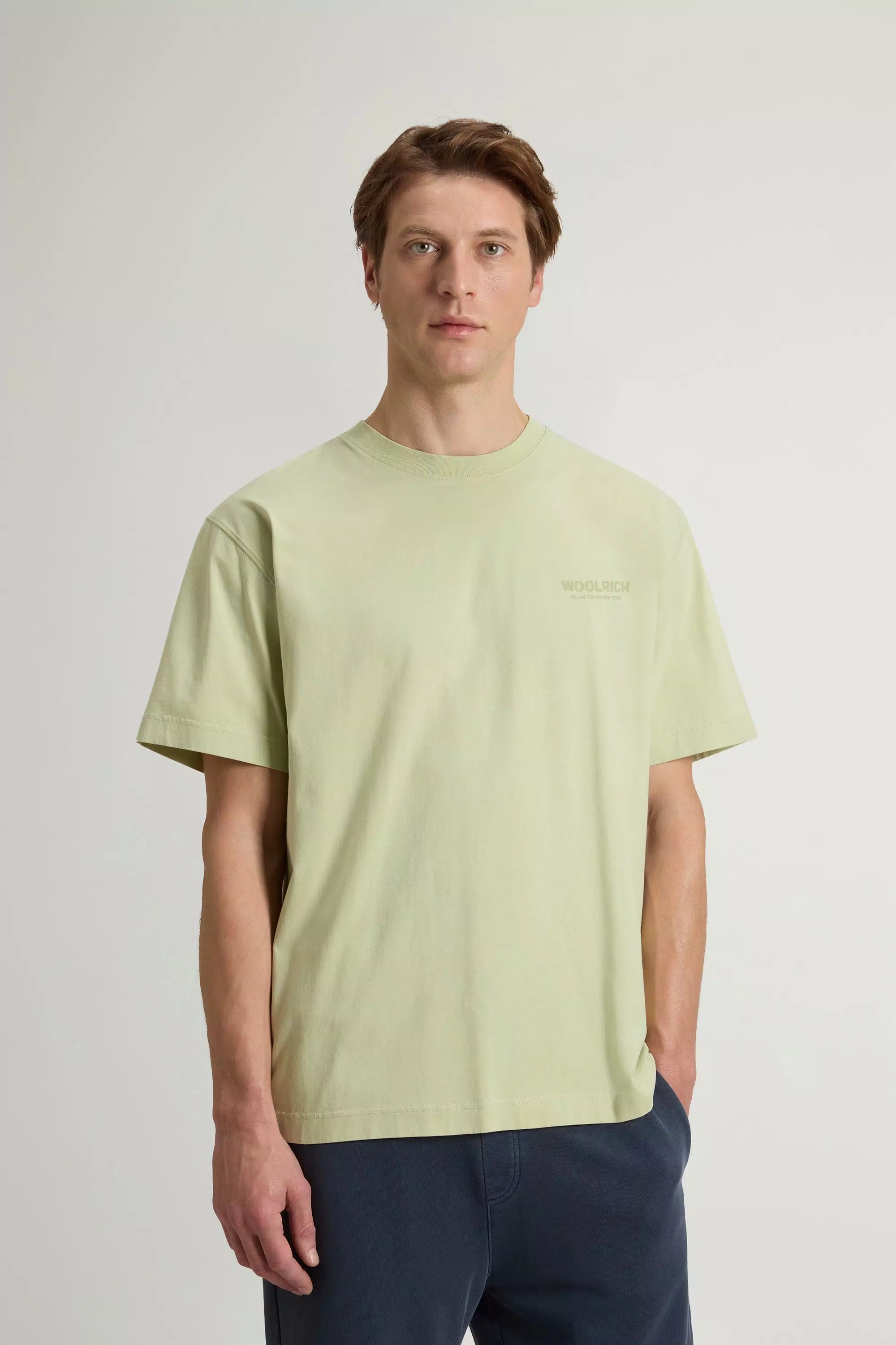 T-Shirt in Cotone Puro con Logo - Lint