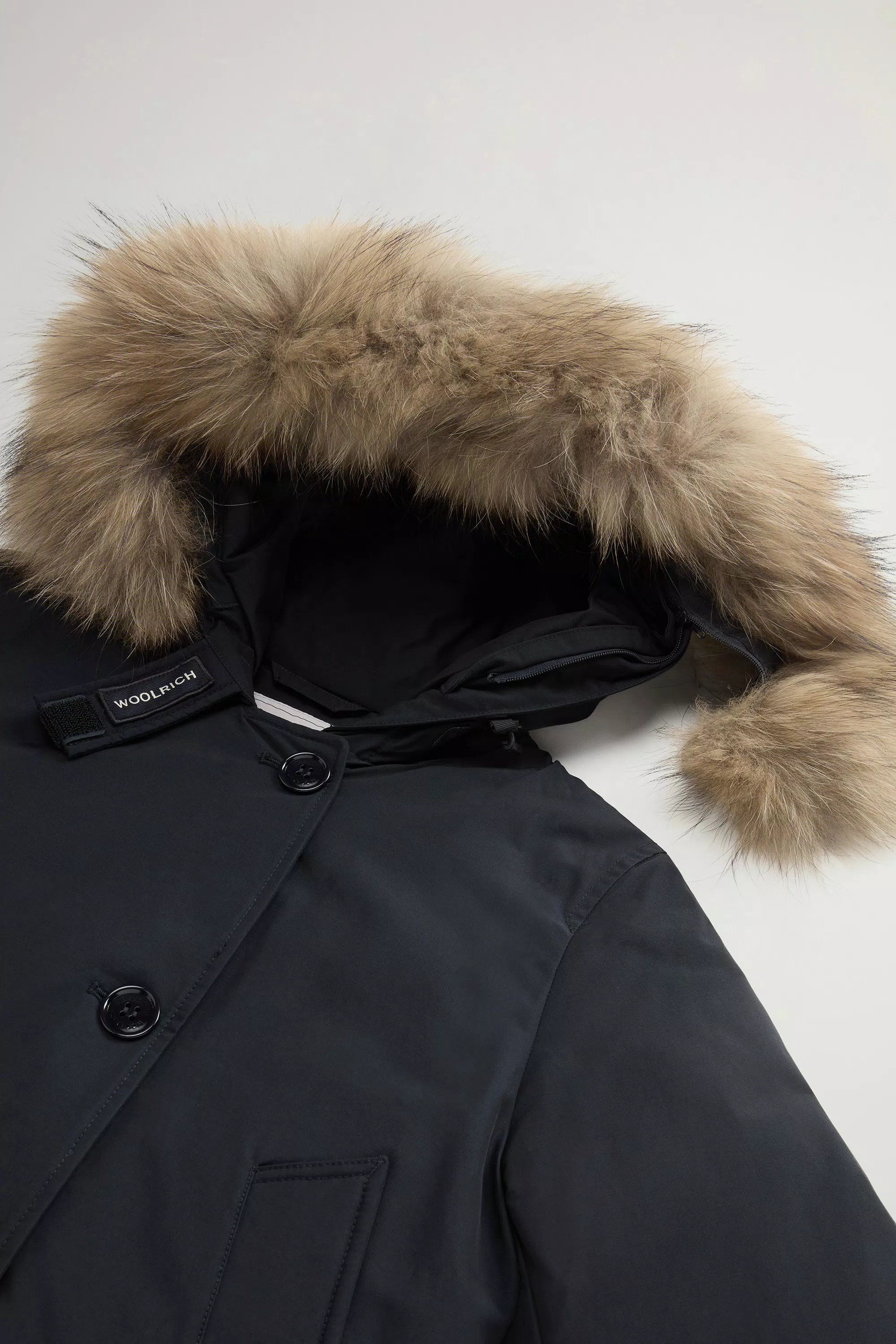 Parka Polare in Tessuto Ramar con Quattro Tasche e Pelliccia Rimovibile - Navy Scuro