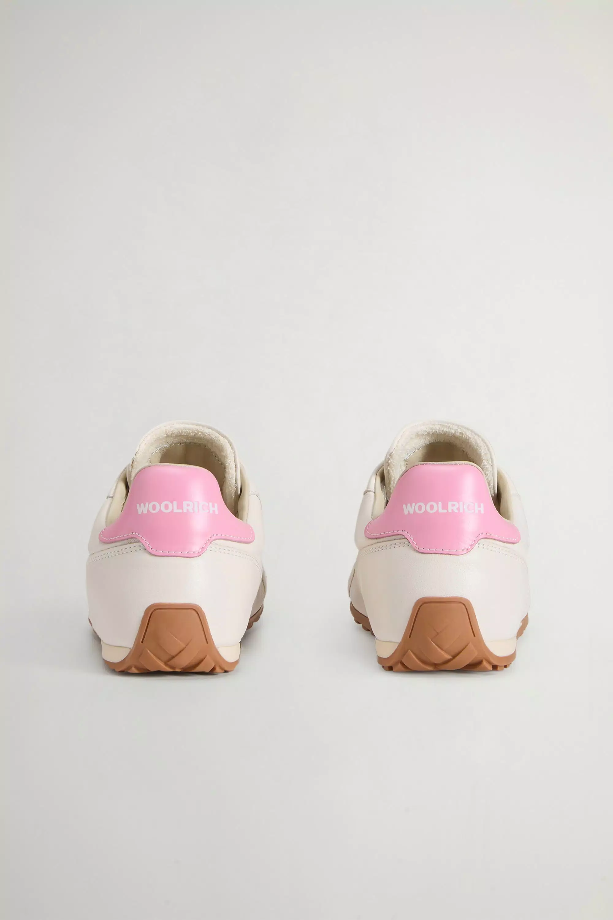 Sneakers Piatte in Cuoio di Vitello con Bande Laterali - Bianco Avorio