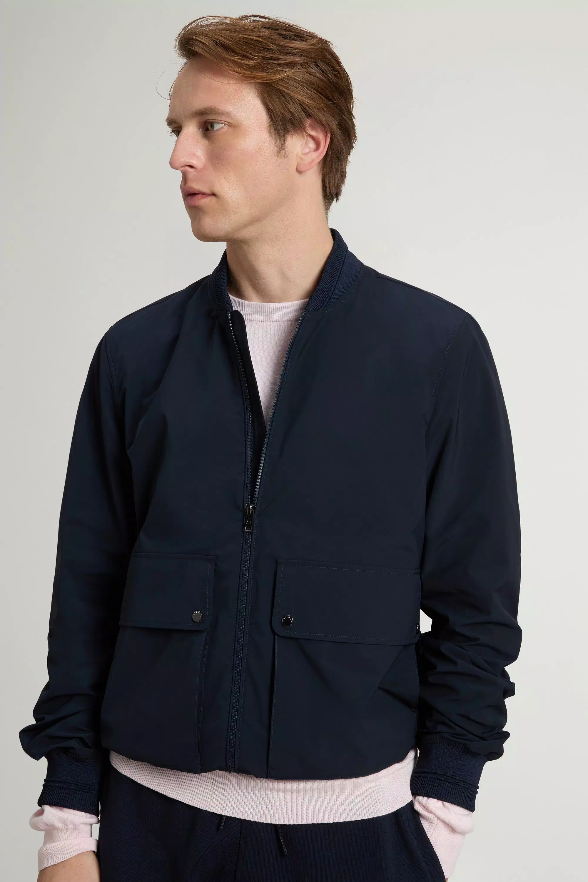 Giacca Bomber Wesley in Tessuto Urban Touch - Blu Melton