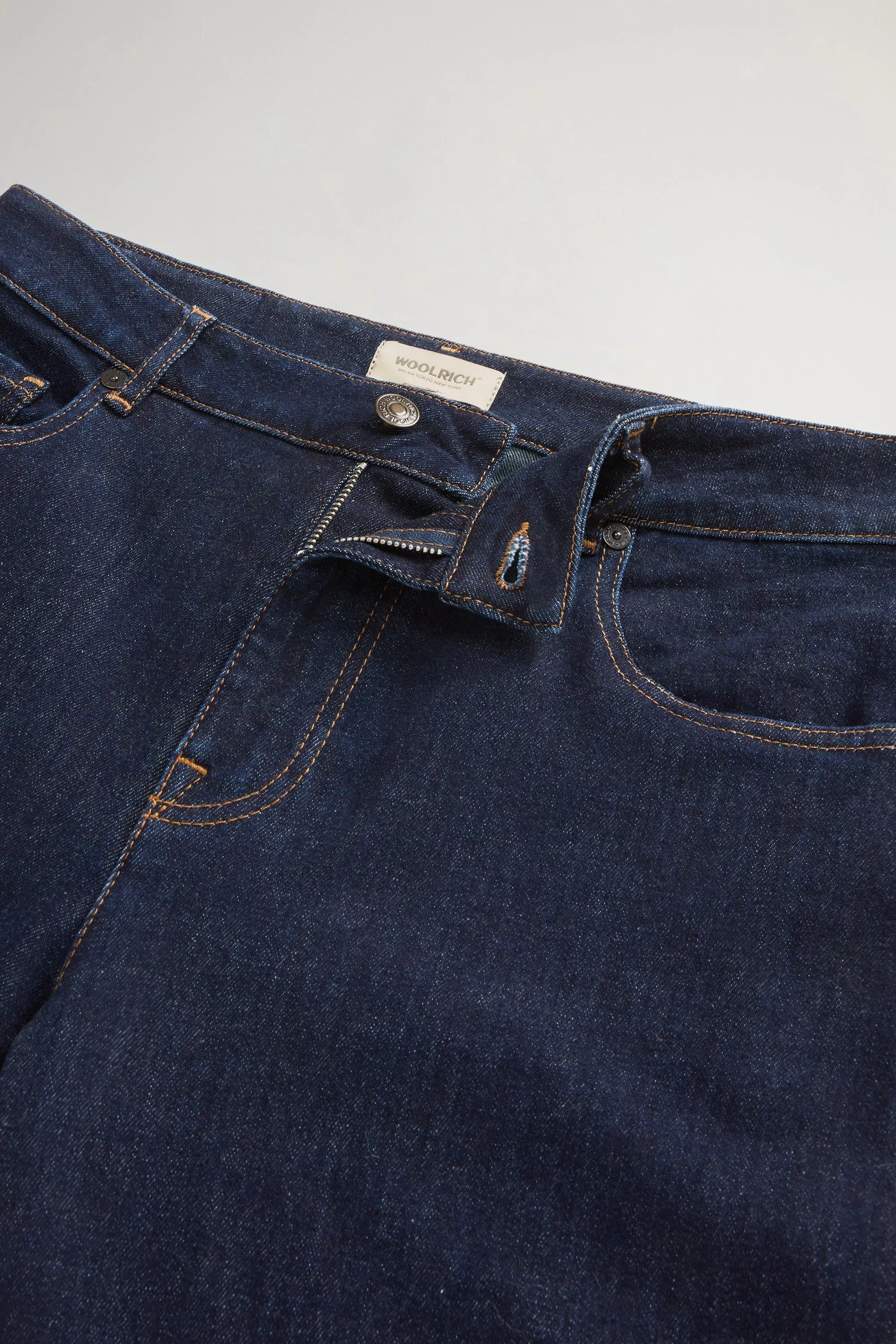 Jeans a Cinque Tasche in Denim di Cotone Elasticizzato - Lavaggio Rinsato