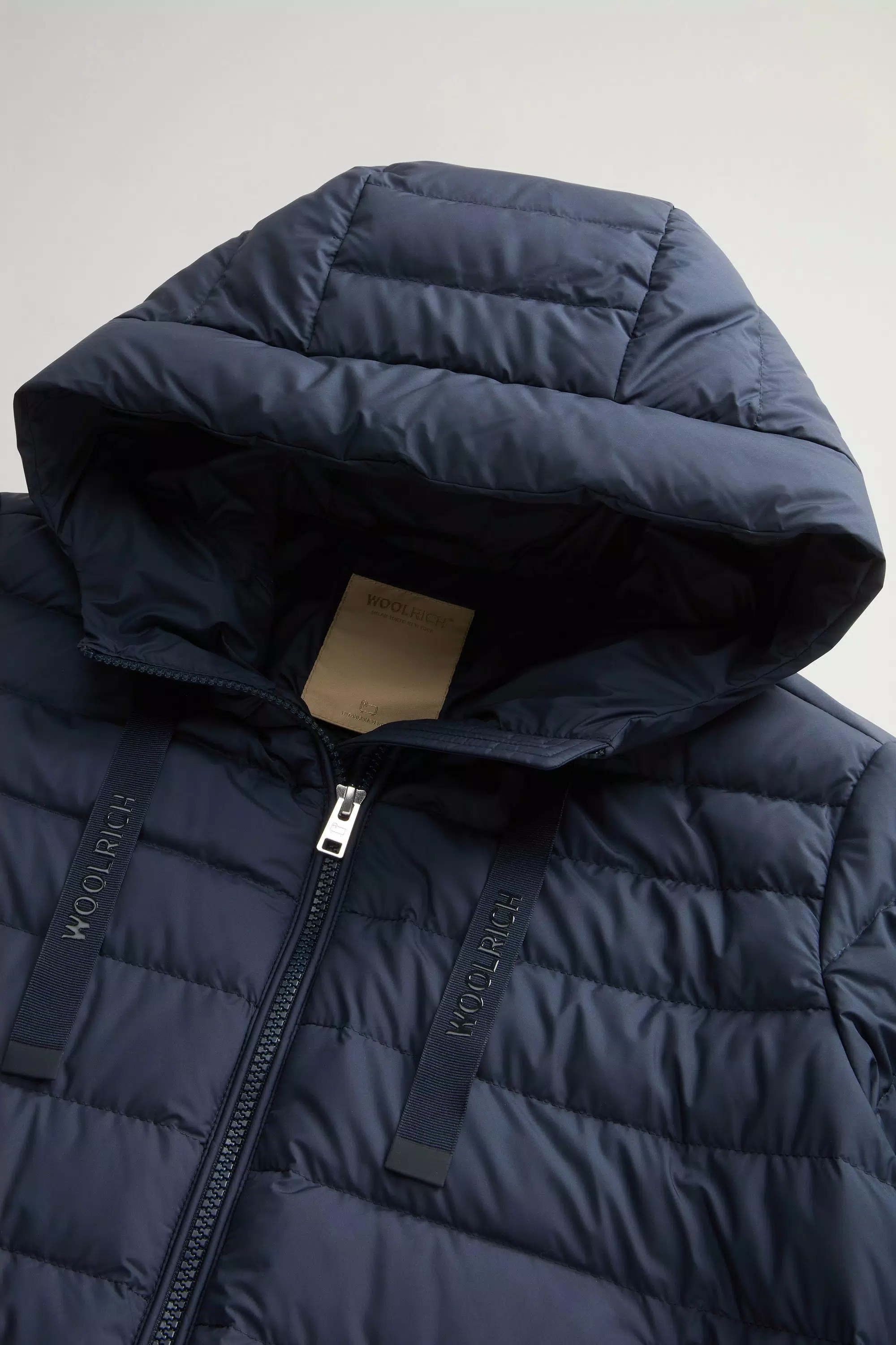 Giacca imbottita leggera con cappuccio in microfibra - Melton Blue