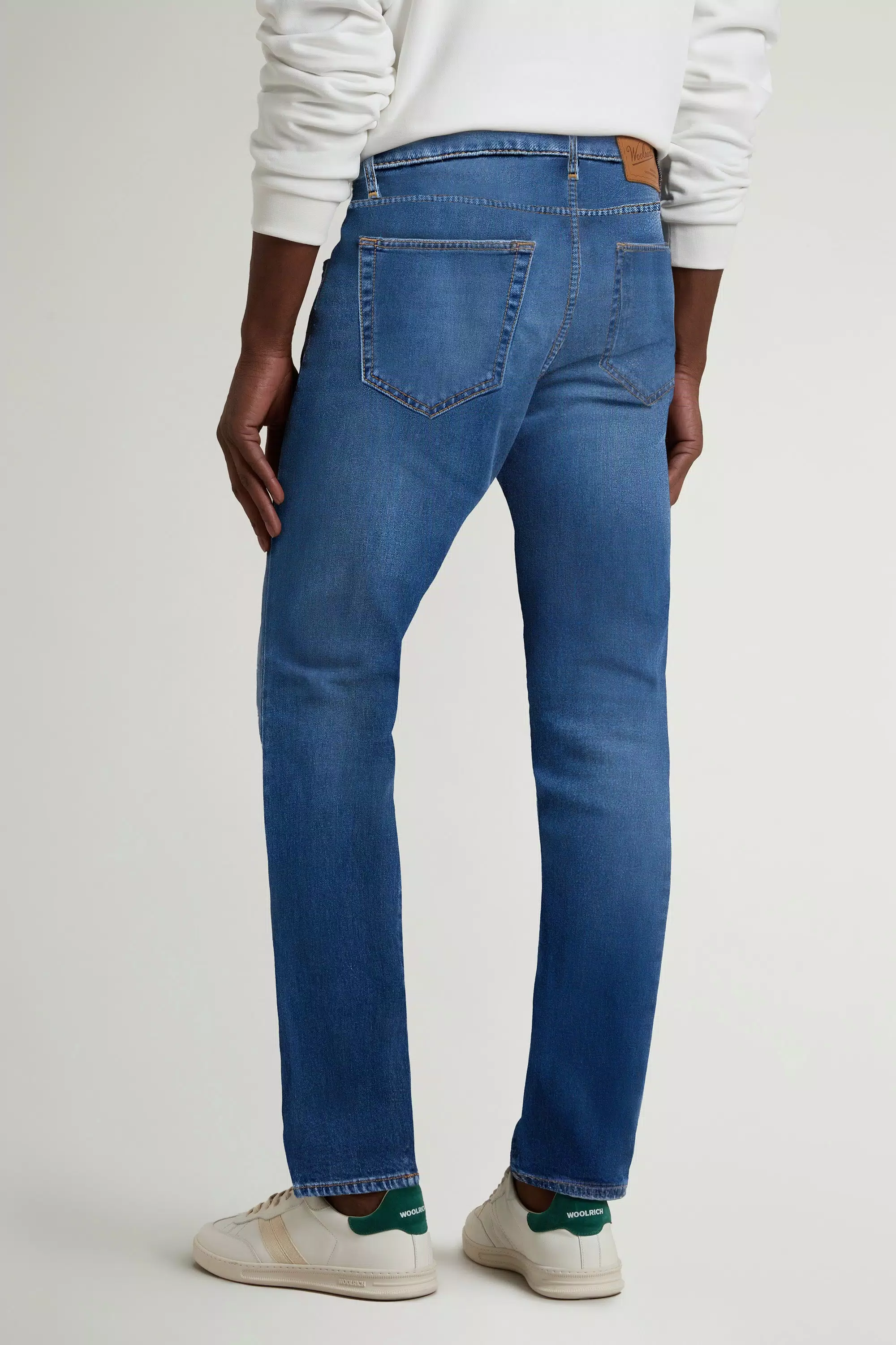 Jeans a Cinque Tasche in Denim di Cotone Elasticizzato - Lavaggio Stone