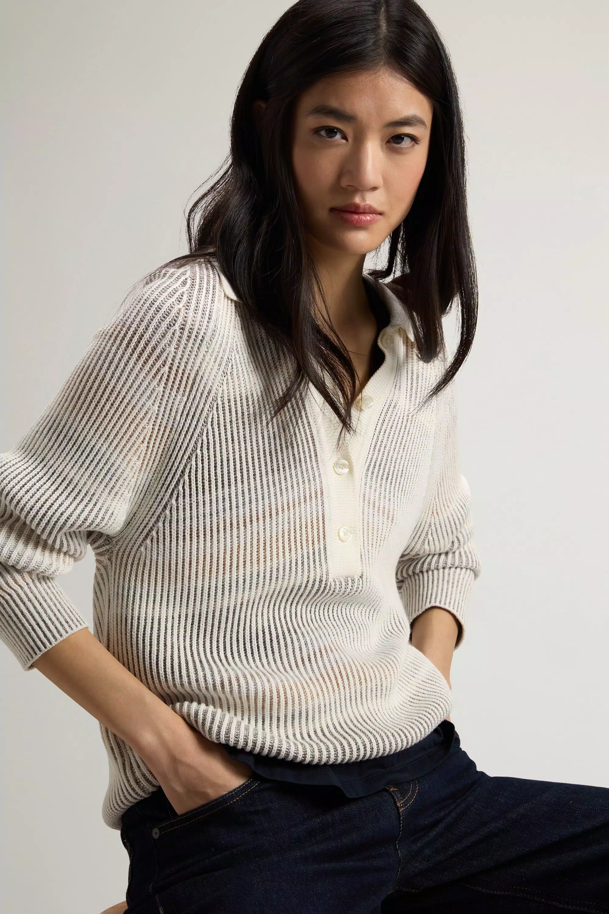 Maglione Vanisé in Miscela di Cotone - Bianco Pepe Vanise