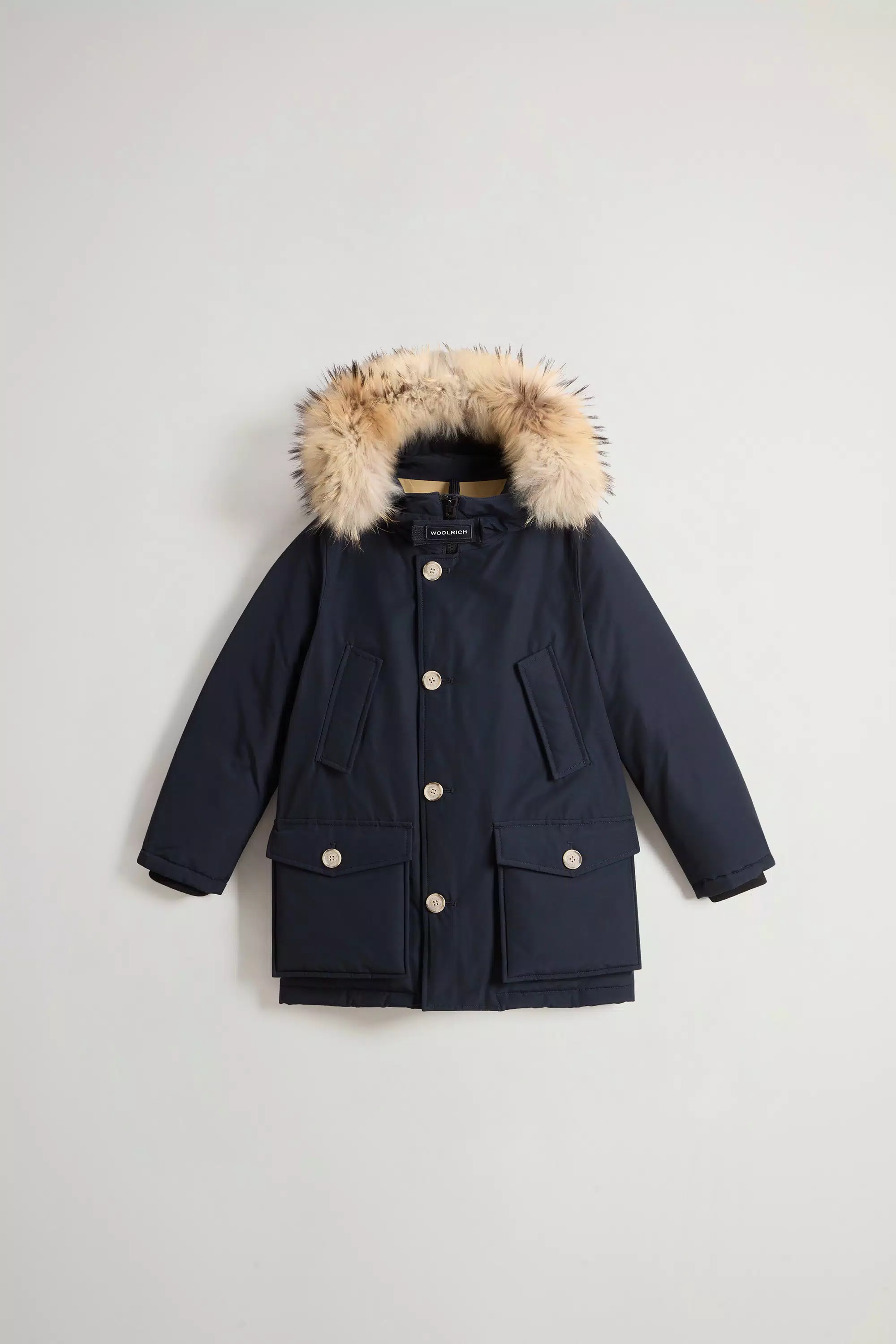 Giubbotto Arctic per Bambini in Tessuto Ramar con Pelliccia Rimovibile - Melton Blu