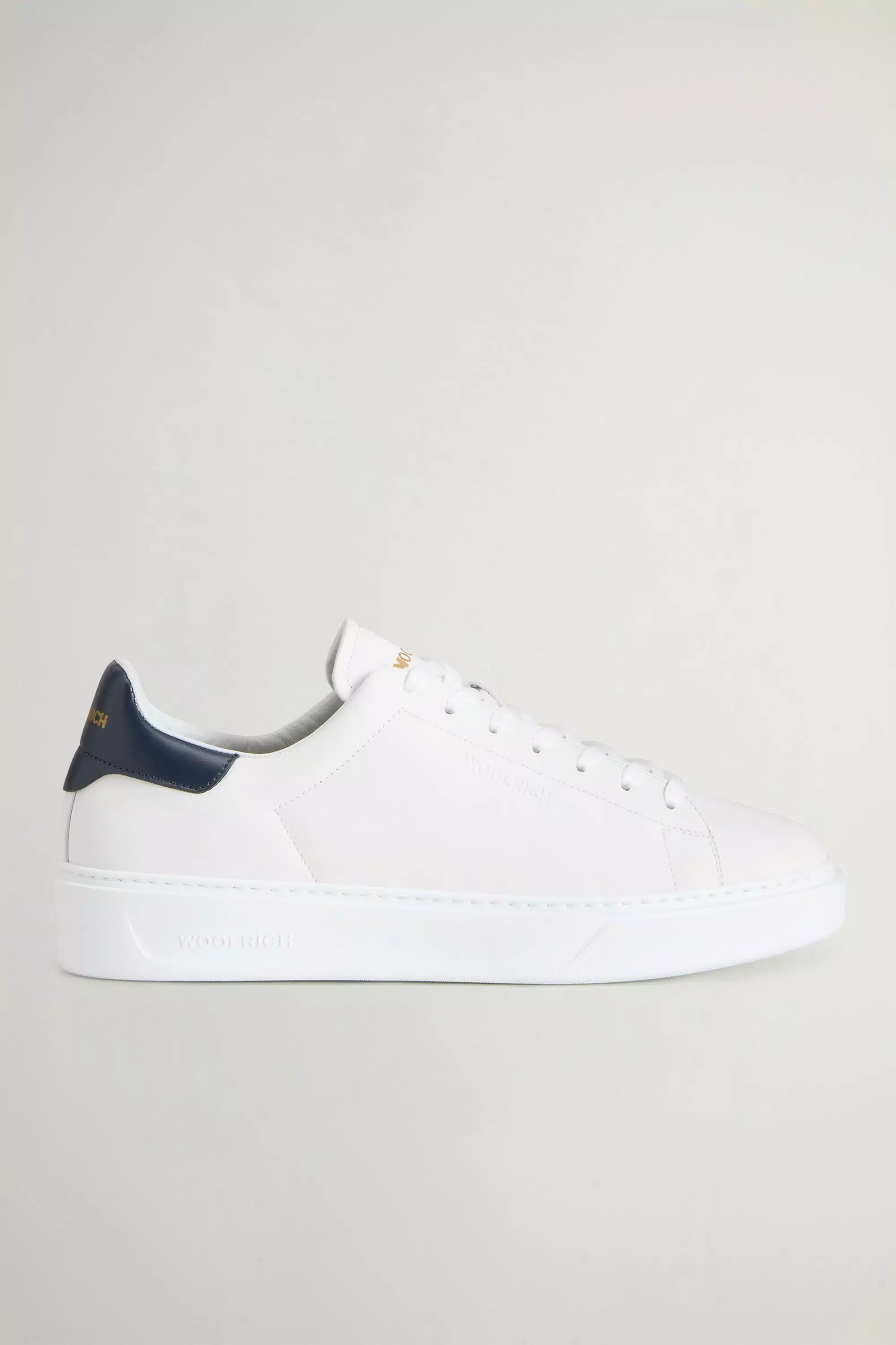 Sneakers Classici in Cuoio di Vitello - Bianco Blu