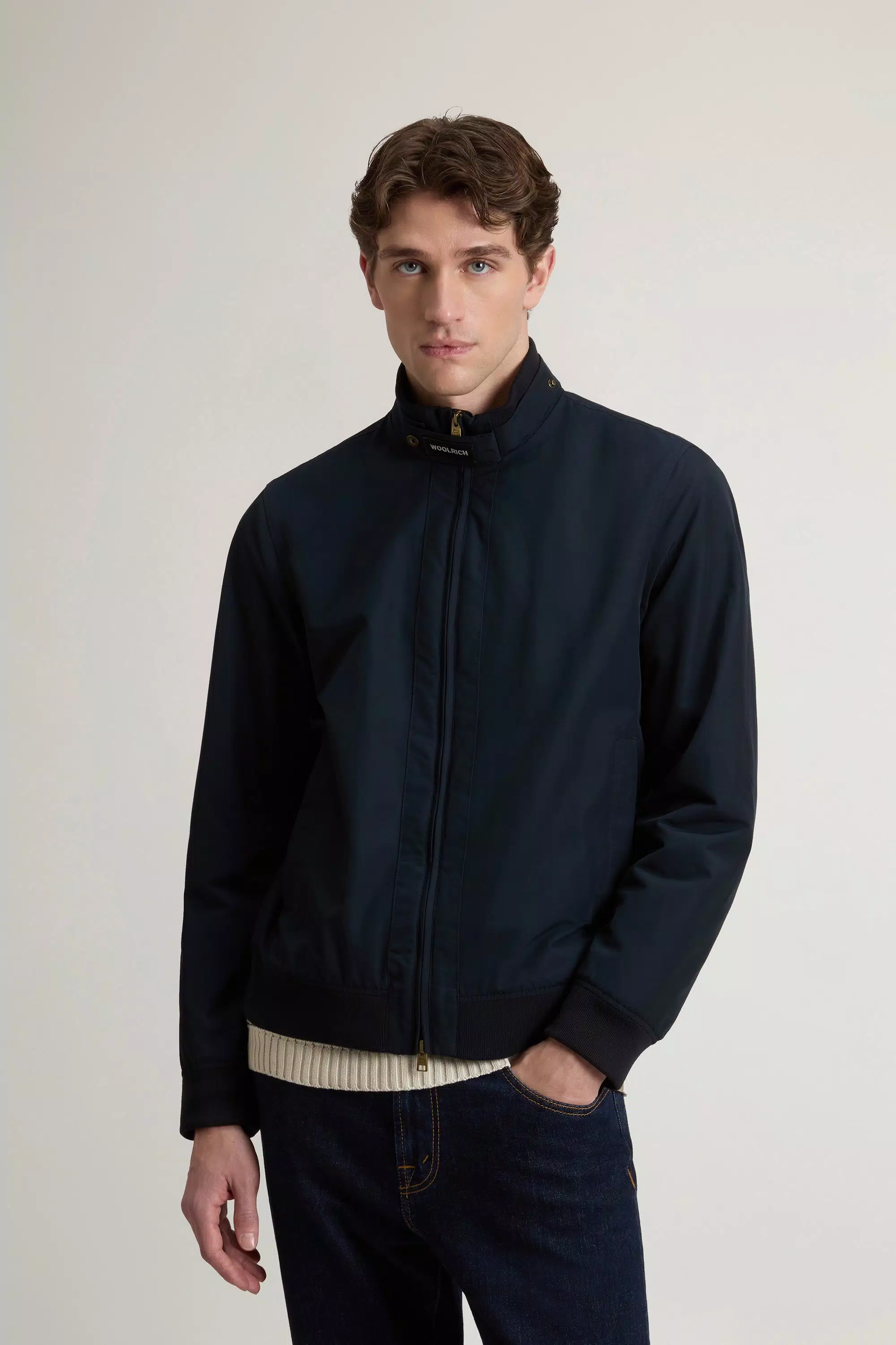 Giacca Bomber Lewis in Tessuto Leggero Ramar - Melton Blu