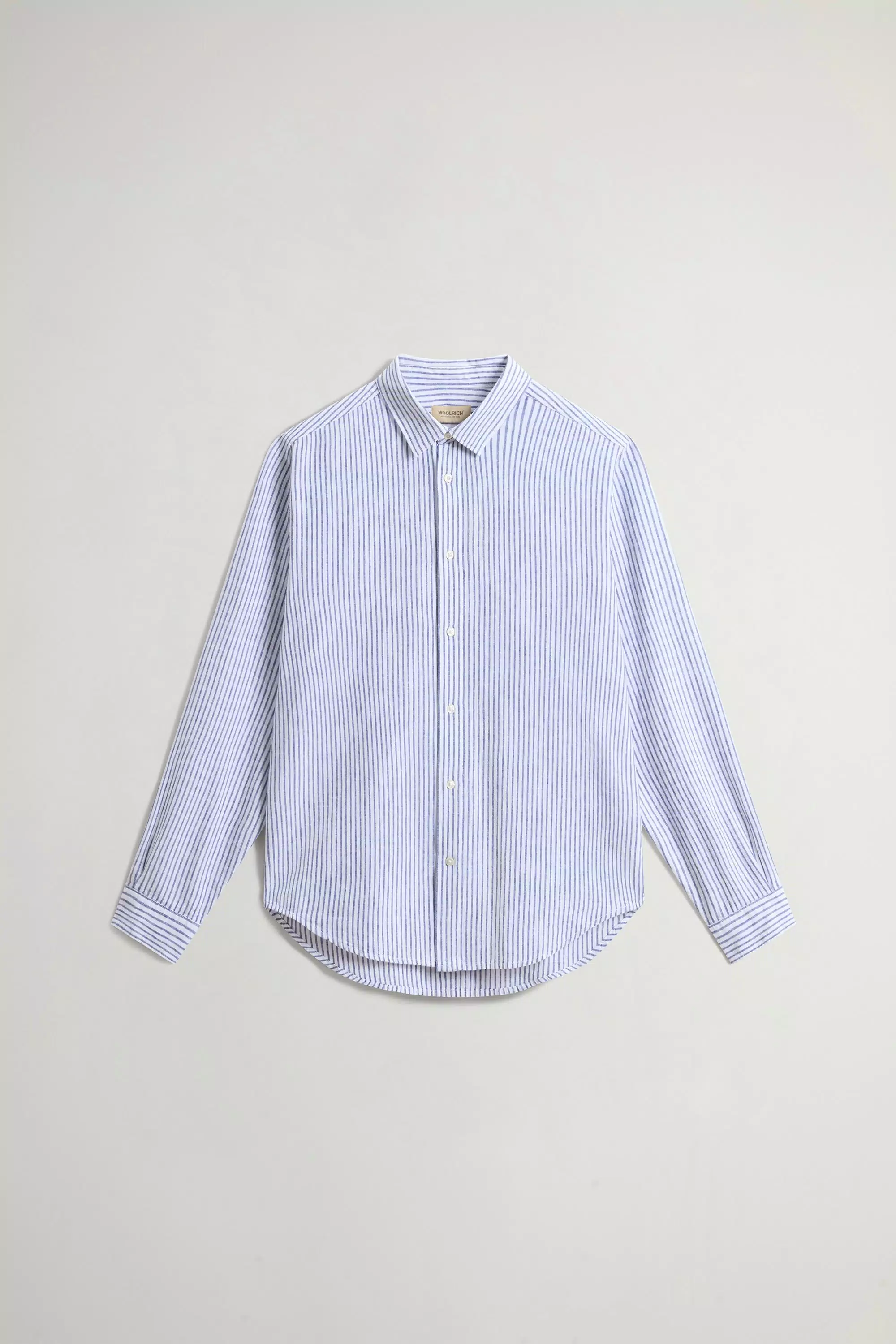 Camicia in misto cotone e lino - Strisce blu