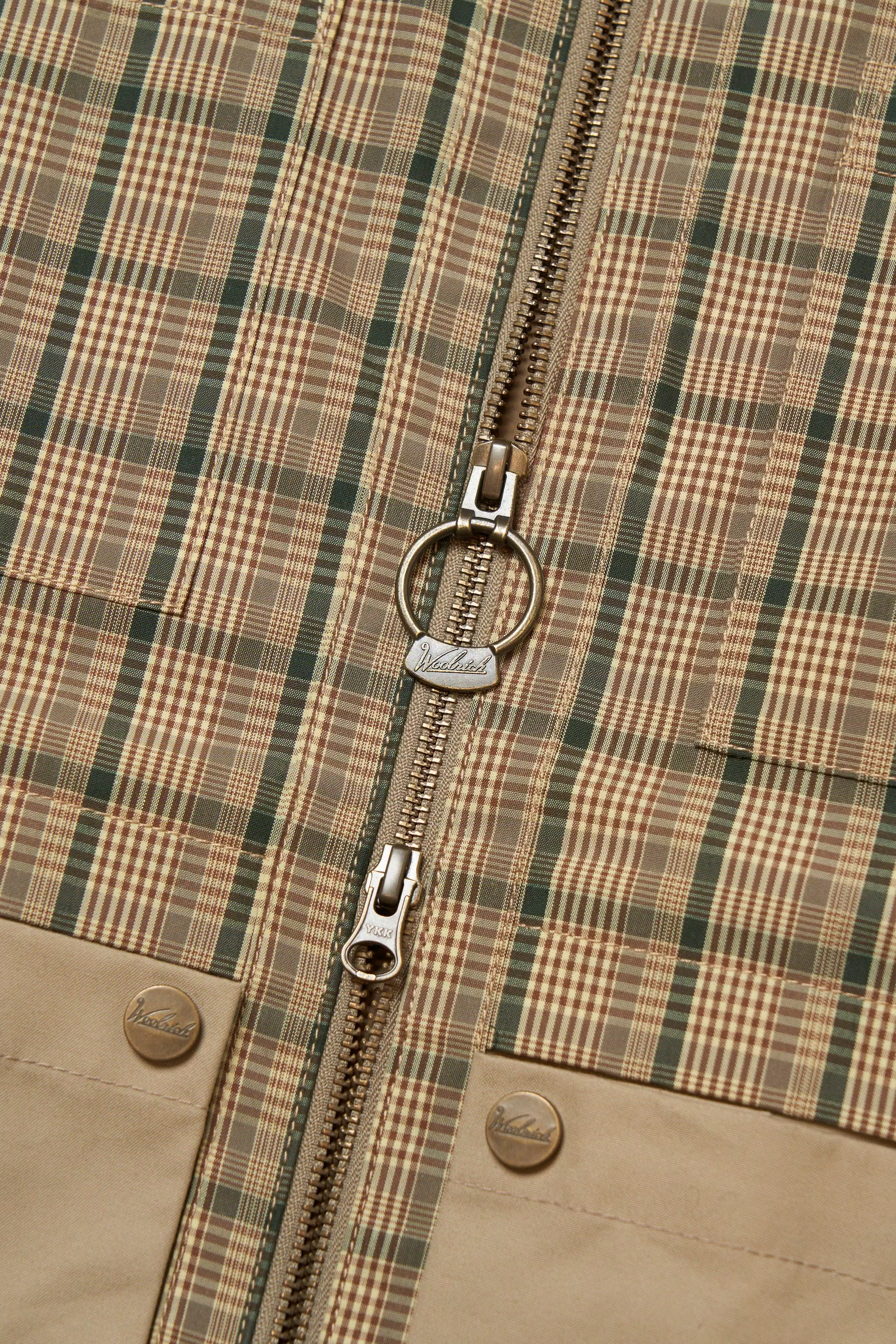 Giacca Madras Heritage in Miscela di Cotone e Nylon - Marrone