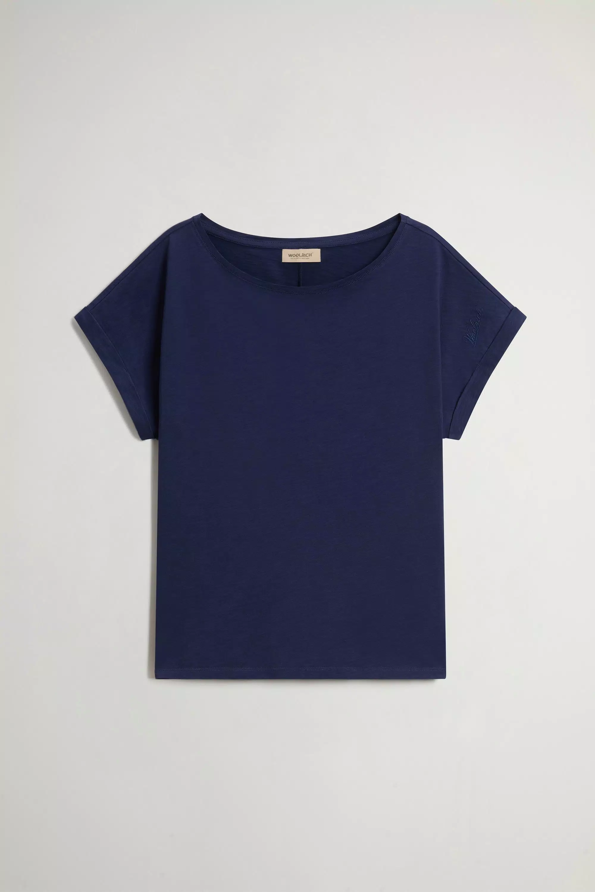 T-Shirt in Tessuto in Cotone Puro a Slub - Blu Marittimo