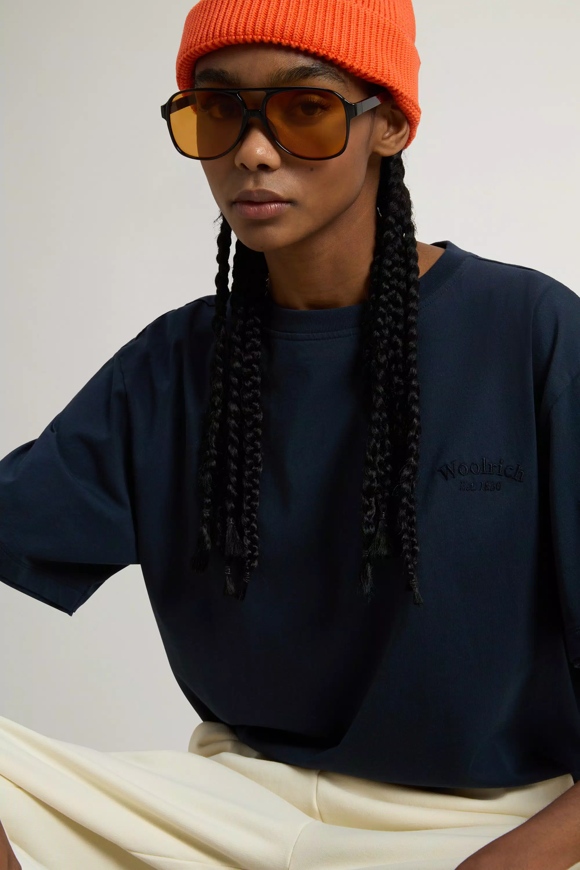 T-Shirt in Cotone Pima Puro con Logo - Melton Blu