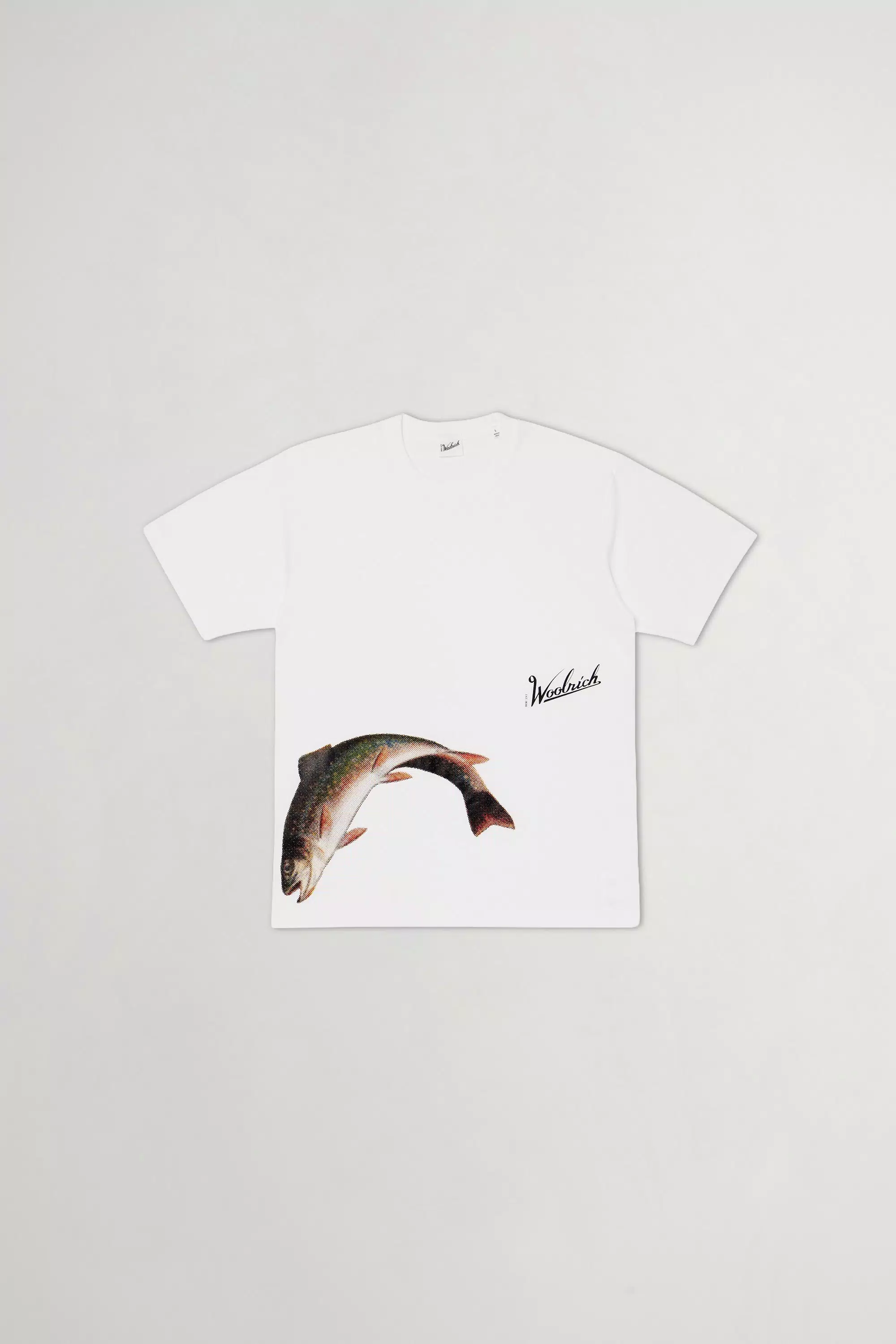 T-Shirt da Pesca in Cotone Puro - Bianco