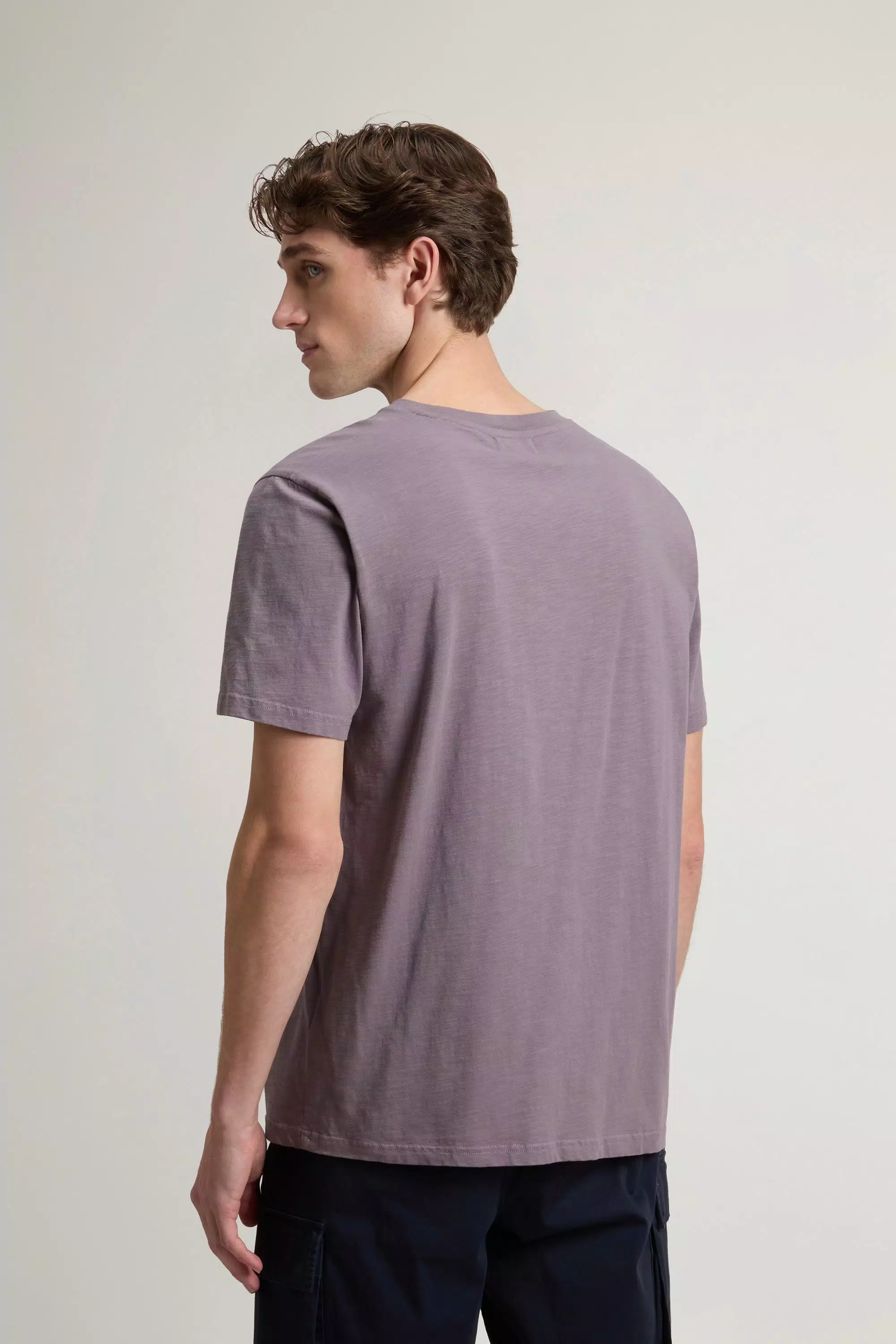 T-shirt in Cotone Puro con Finitura Slub - Squalo
