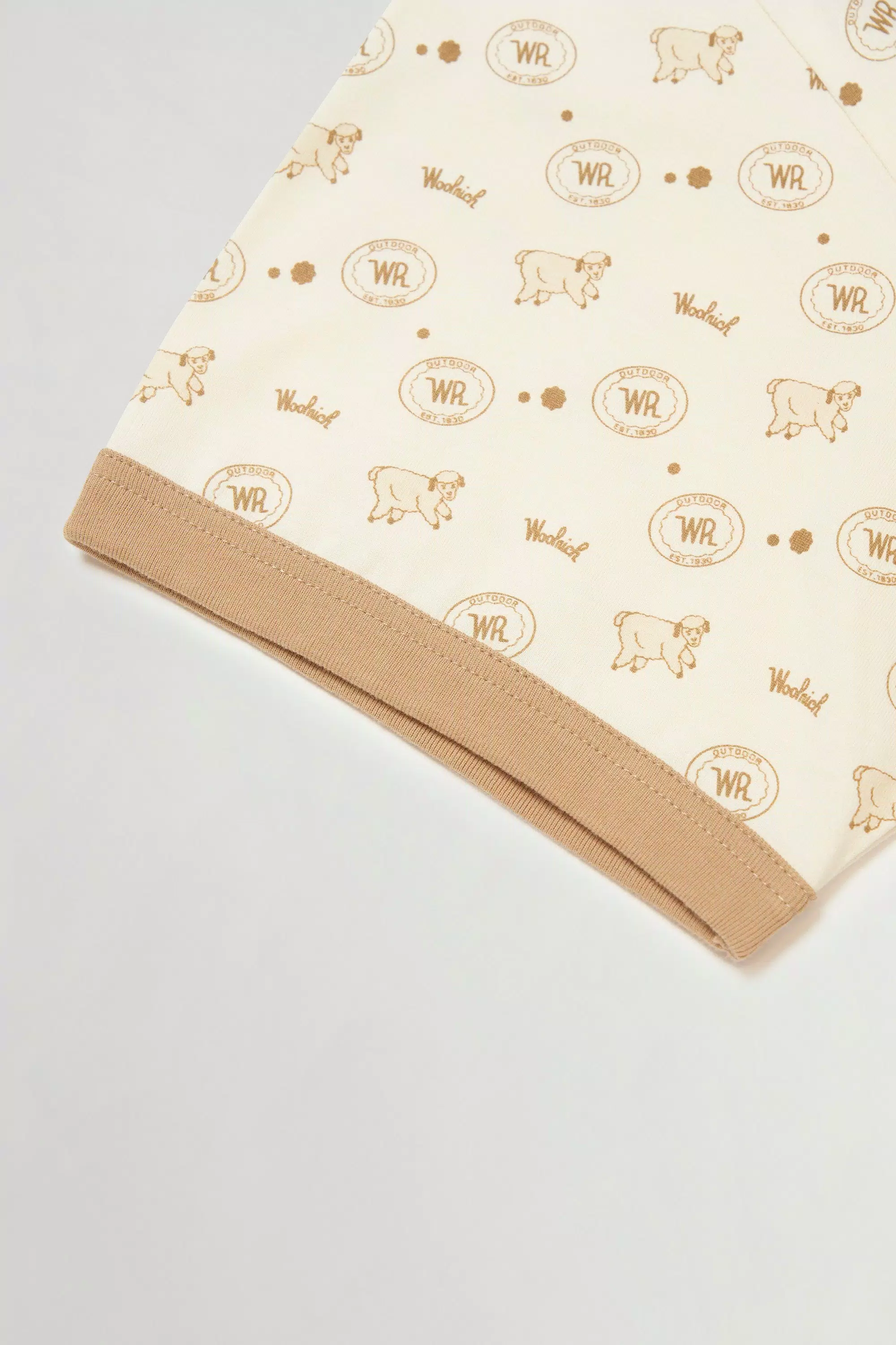 T-shirt Ringer in Cotone Puro Stampato - Beige