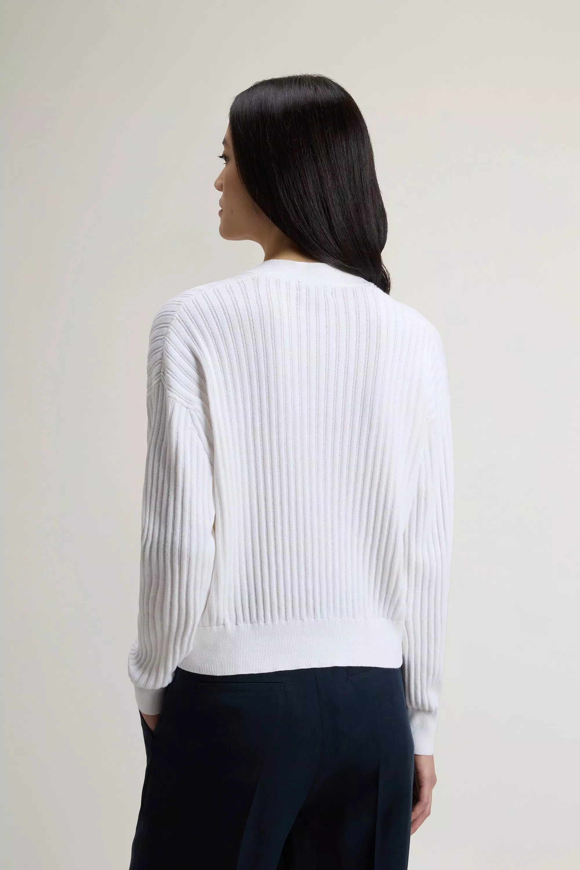 Cardigan in Cotone Puro - Bianco Artico