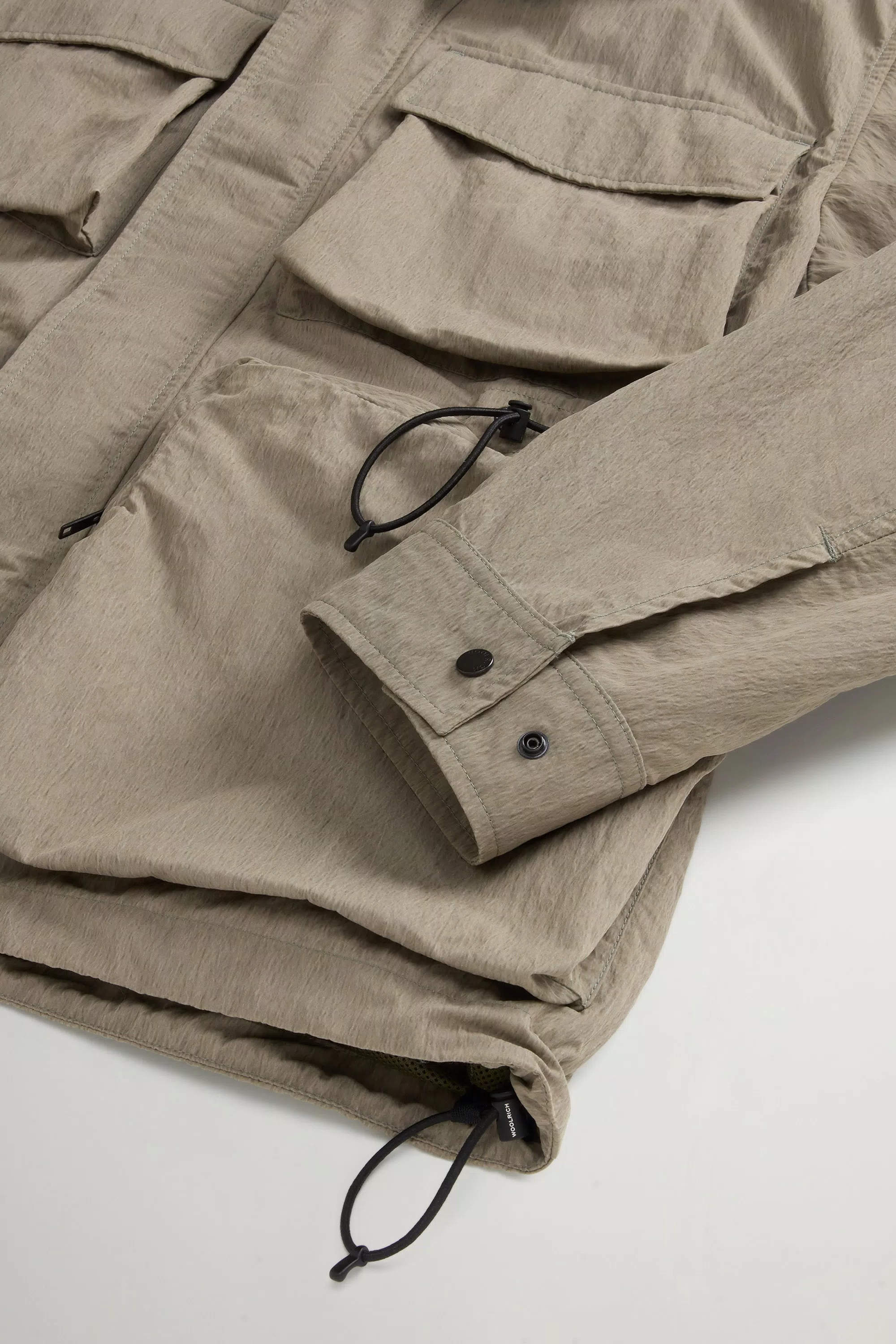 Giacca in Nylon Suedato Olmetex con Motivo Sbiadito - Olive Fumé