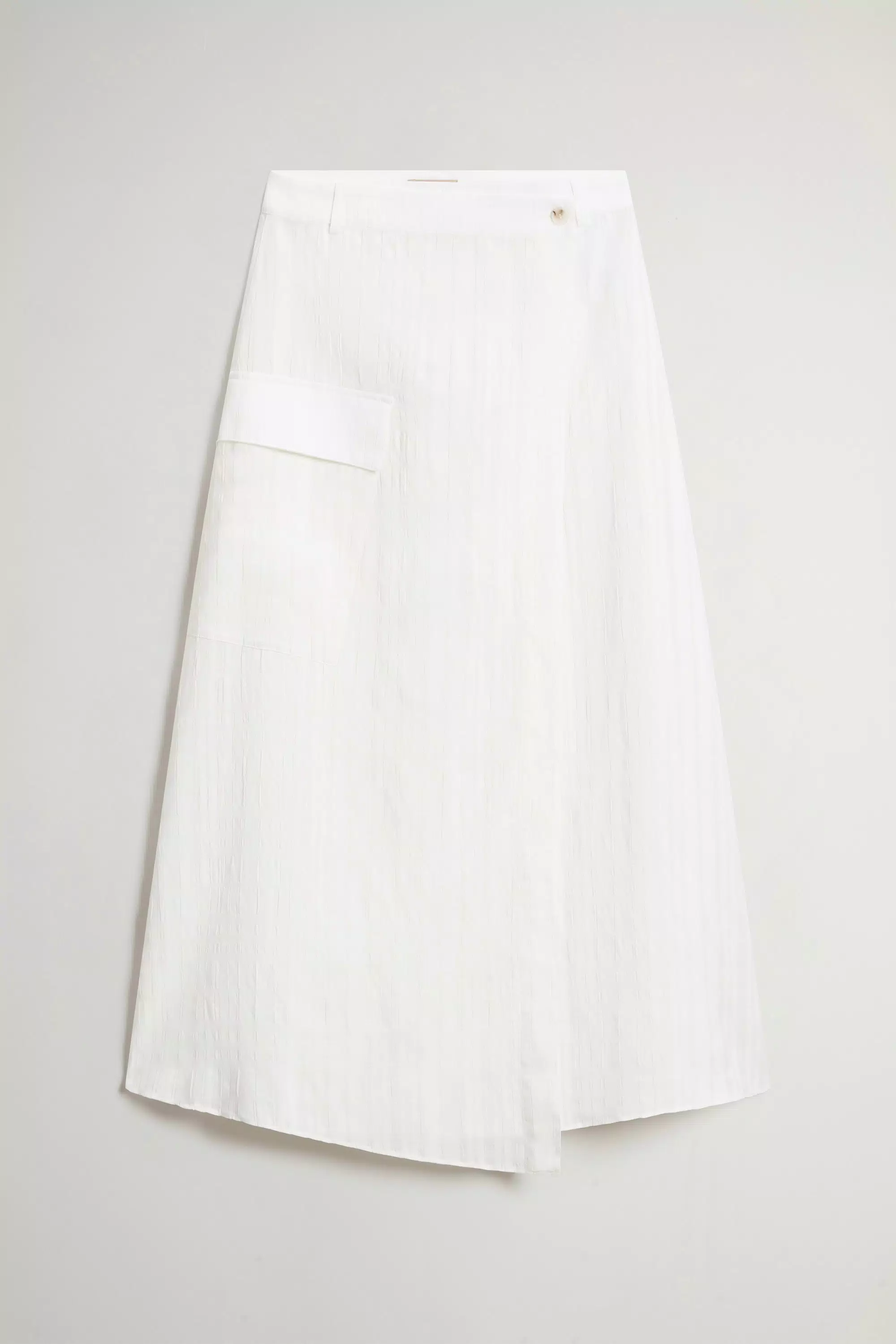 Gonna in misto cotone e lino - Bianco Artico