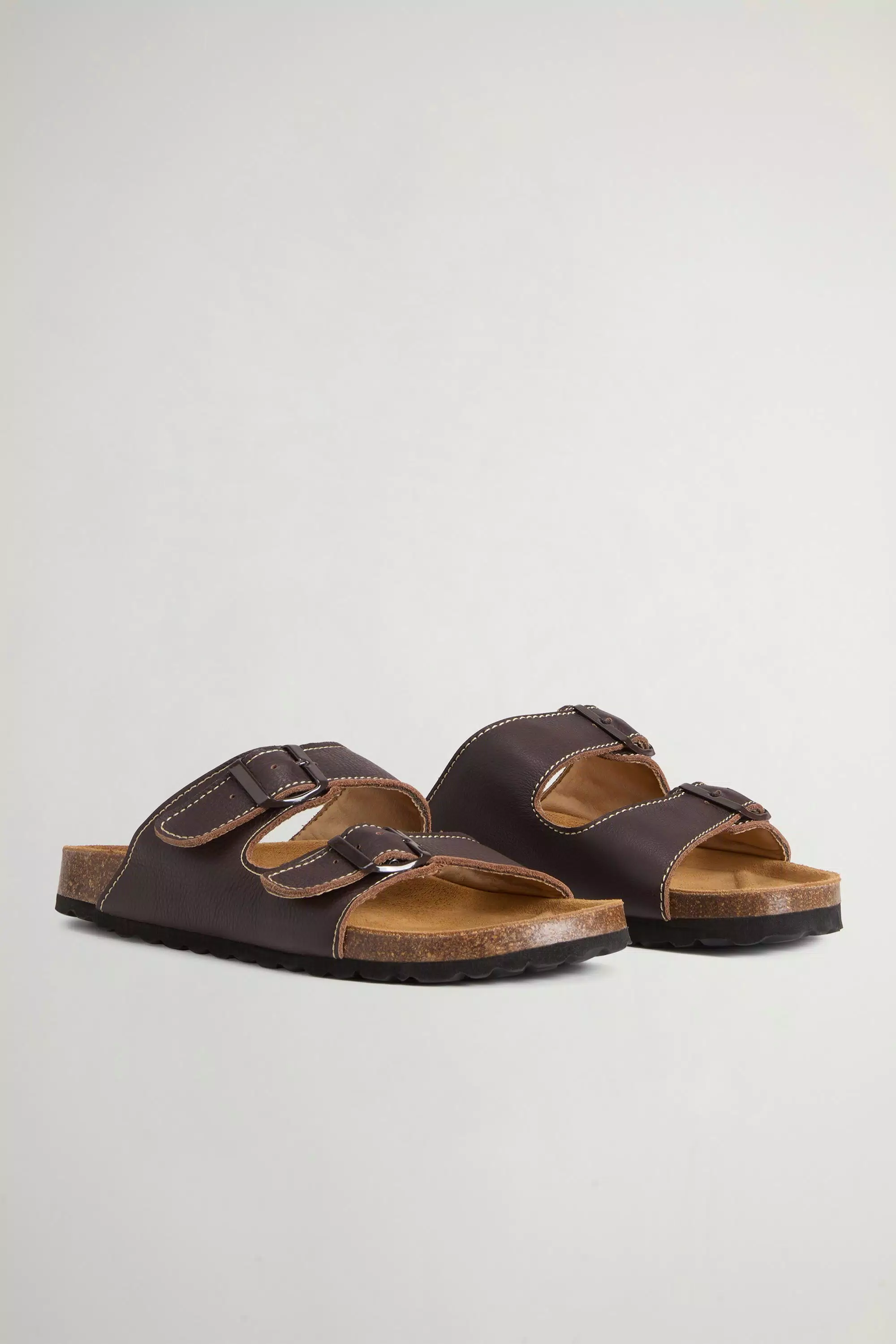 Sandali in Pelle Sbucciata - Marrone