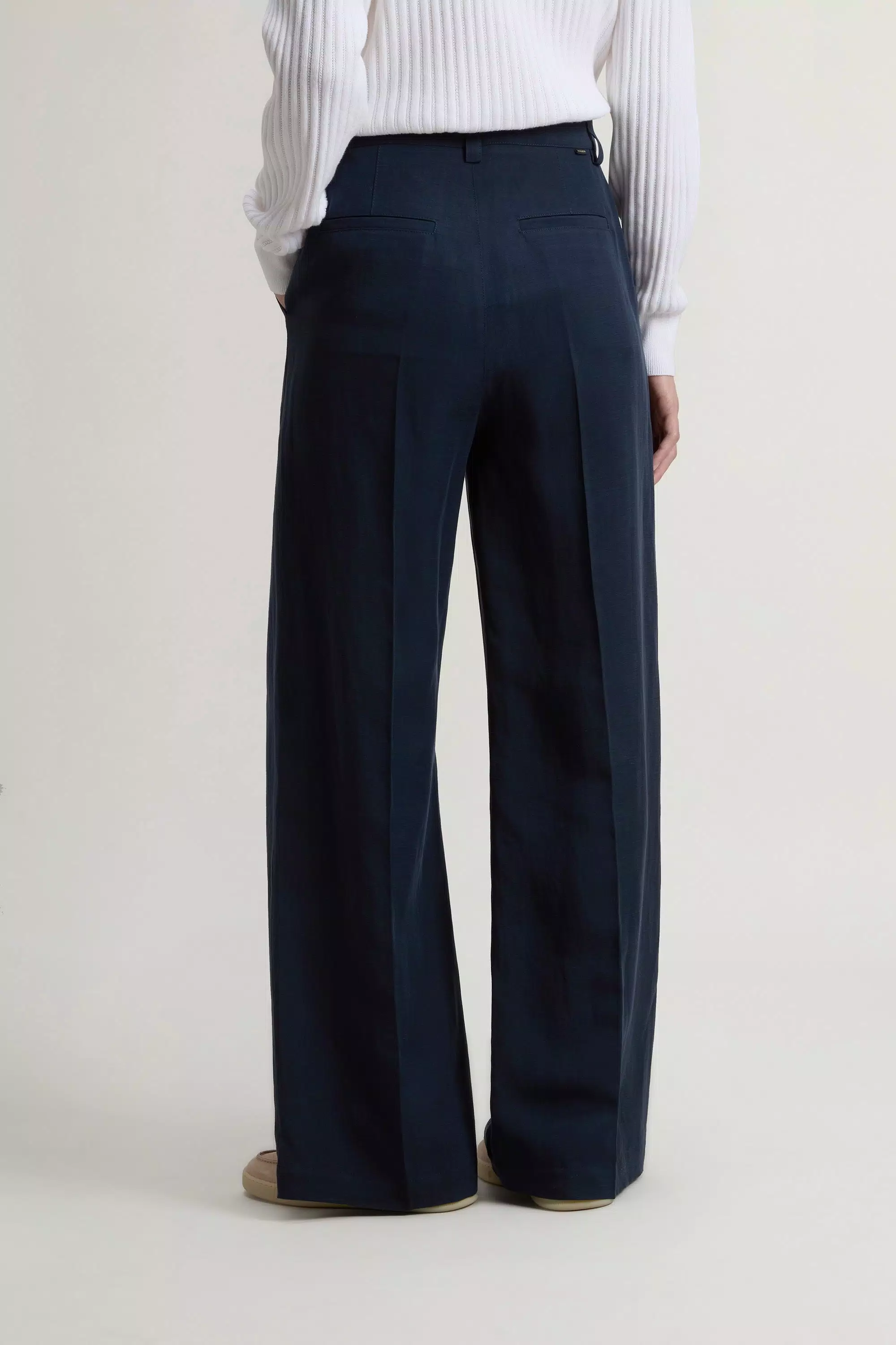 Pantaloni in misto lino - Melton Blu