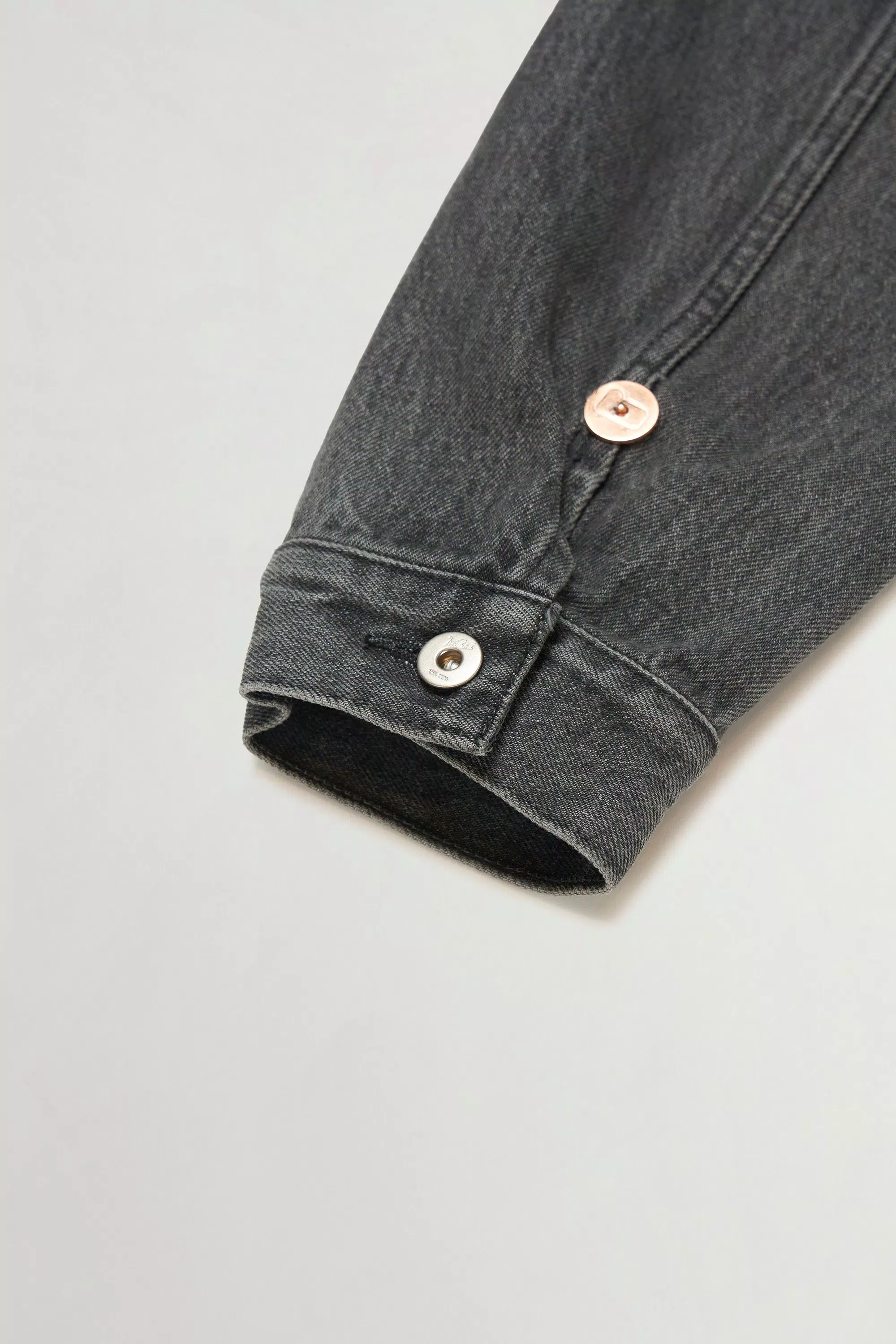 Giacca in Denim di Cotone Puro - Grigio