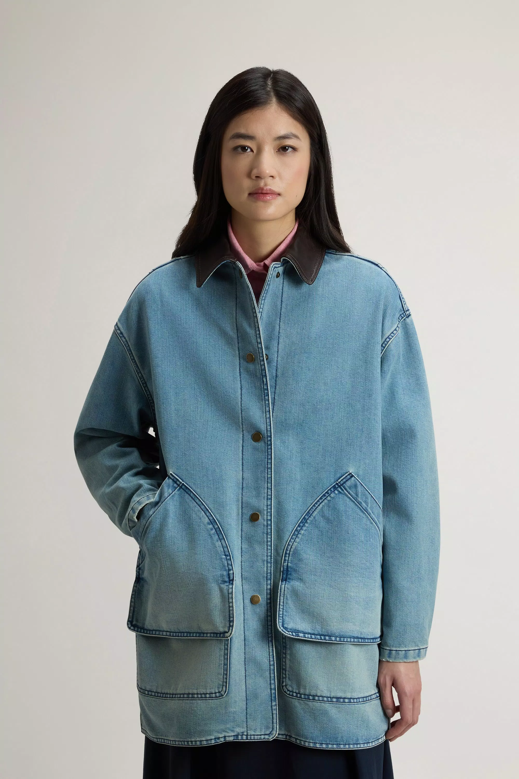 Giacca Barn in Denim in Cotone Kodenshi - Blu Chiaro
