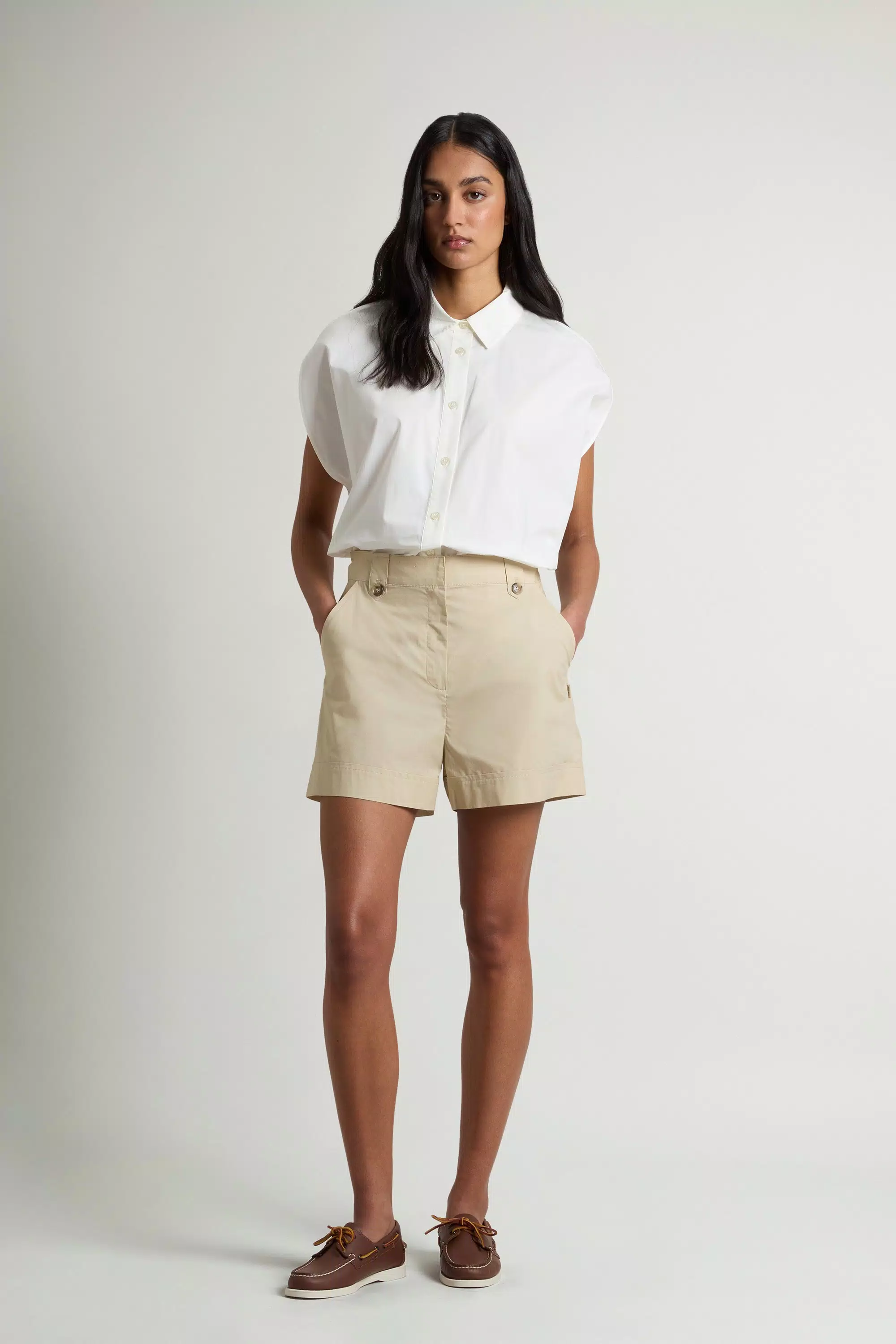 Pantaloncini in Popeline di Cotone Puro - White Pepper