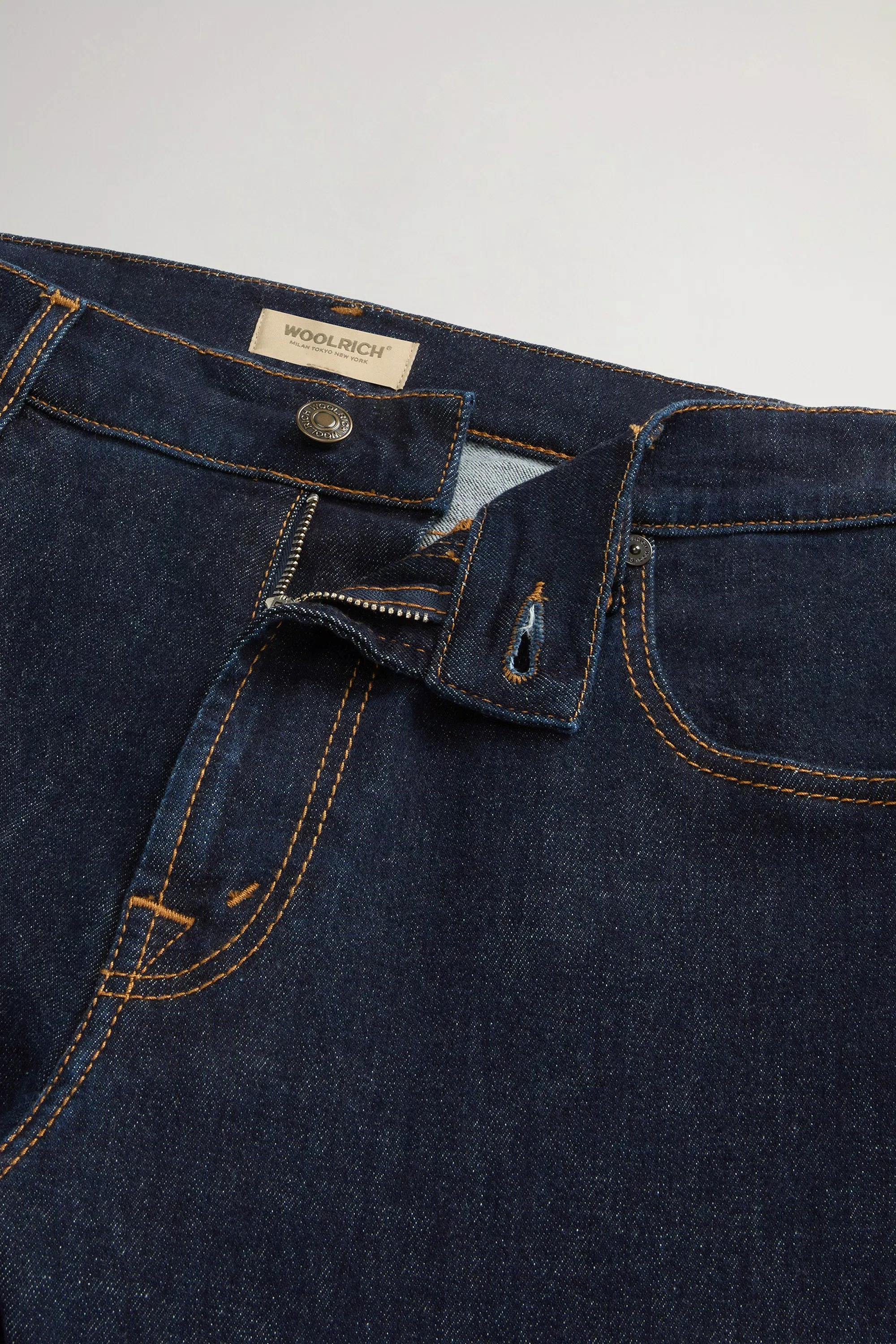 Jeans a Cinque Tasche in Denim di Cotone Elasticizzato - Lavaggio Rinsato